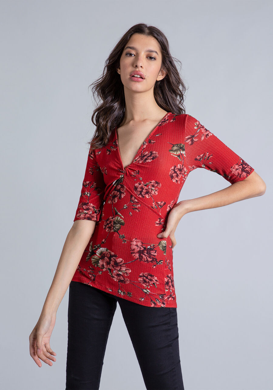 Blusa Manga 3/4 Estampada, . Blusa Manga 3/4 Estampada, , large.