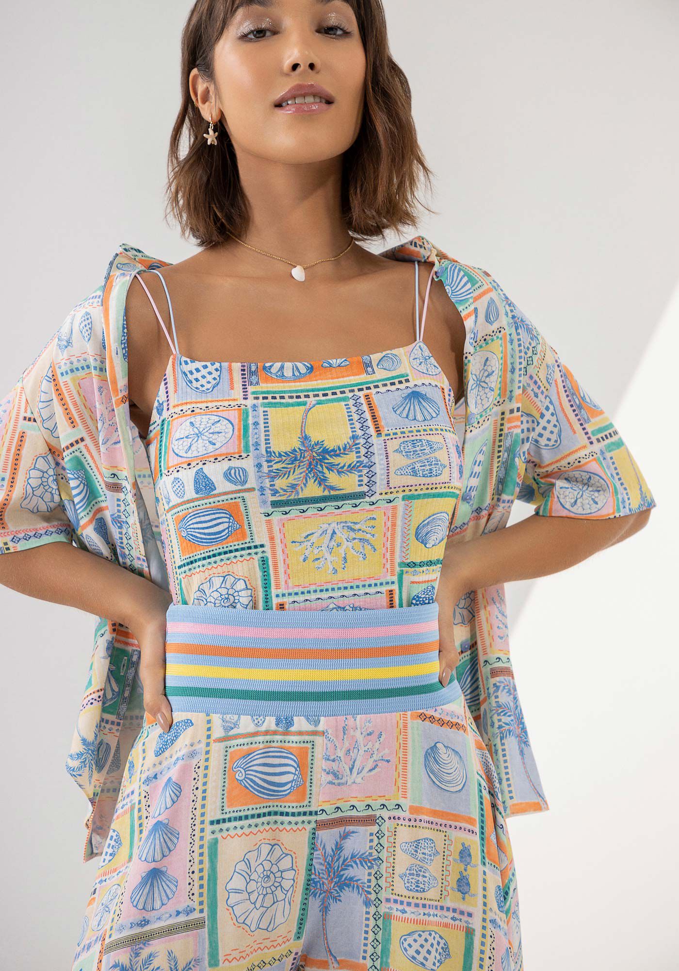 Blusa Halter Neck Canelada Dupla Face, LIGAYA, large.