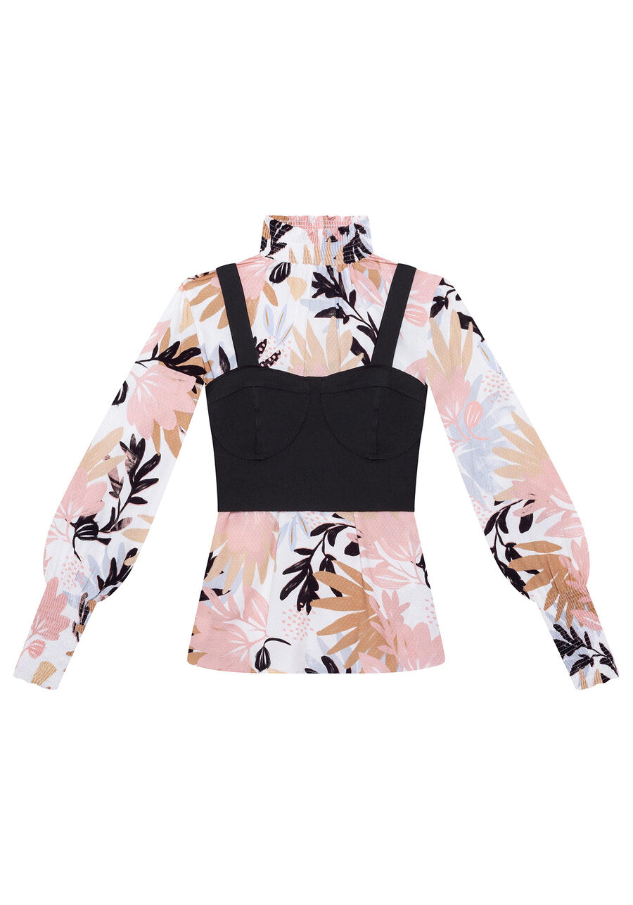 Blusa com Sobreposição Top, . Blusa com Sobreposição Top, , large.