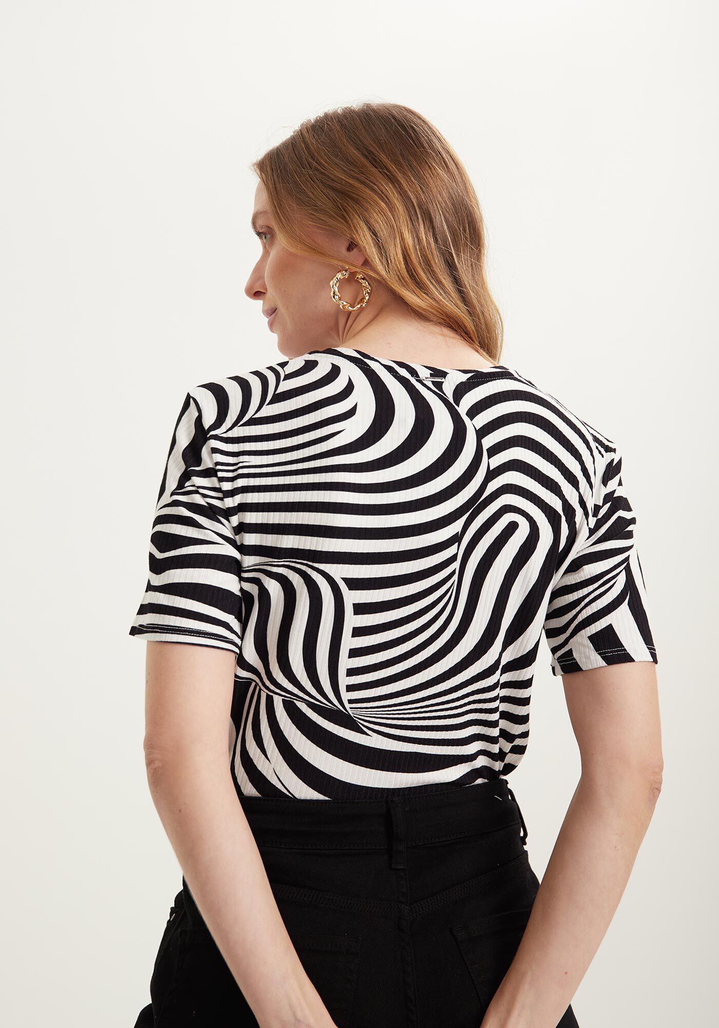 Blusa Malha Canelado Sevilha, , large.