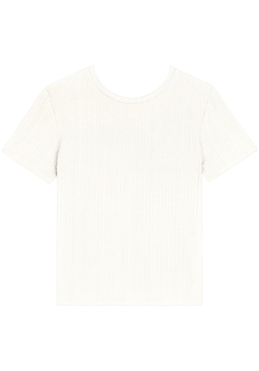 Blusa Básica De Mangas Curtas Em Malha Canelada, . Blusa Básica De Mangas Curtas Em Malha Canelada, , large.