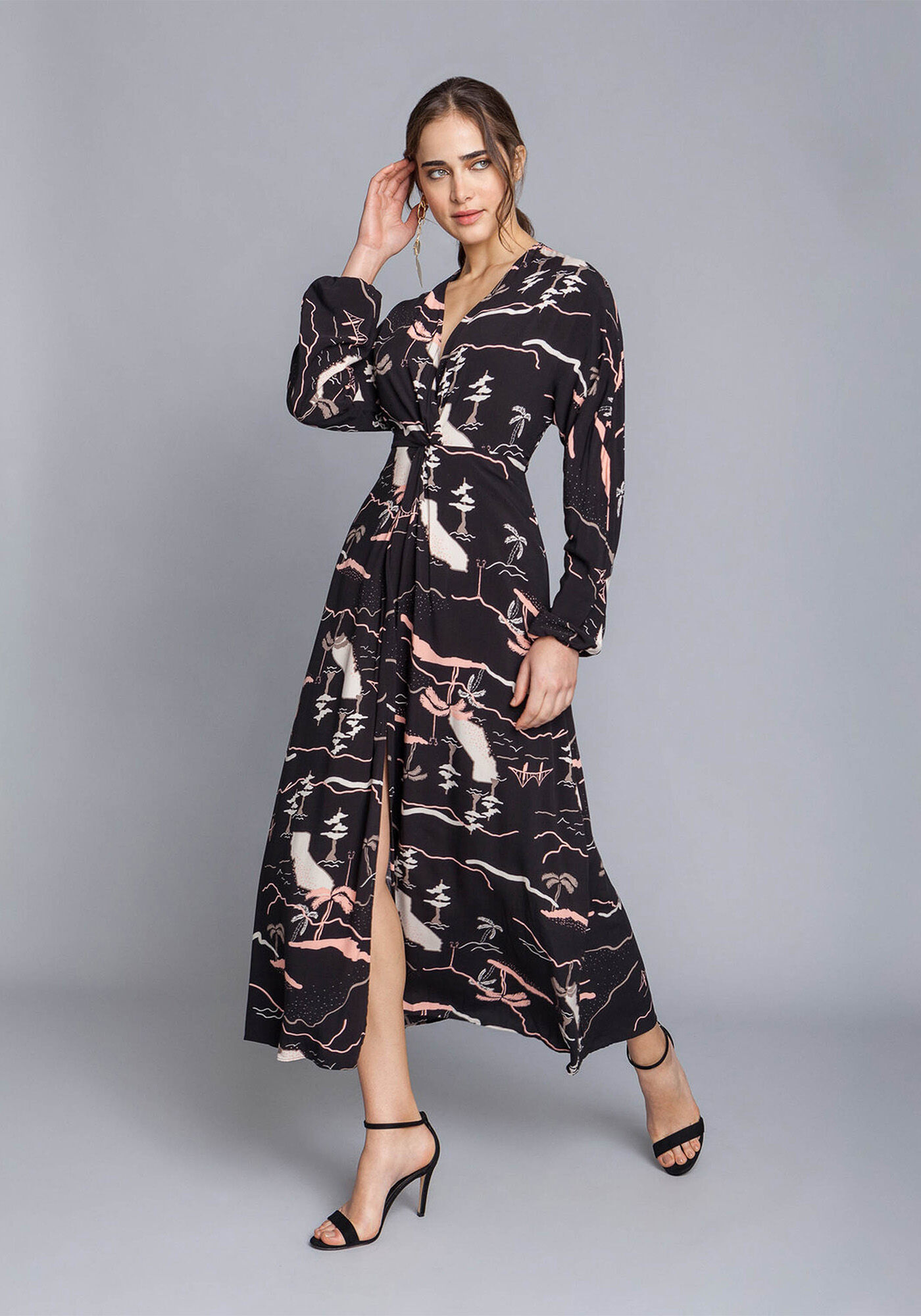 Vestido manga longa lezalez 2025