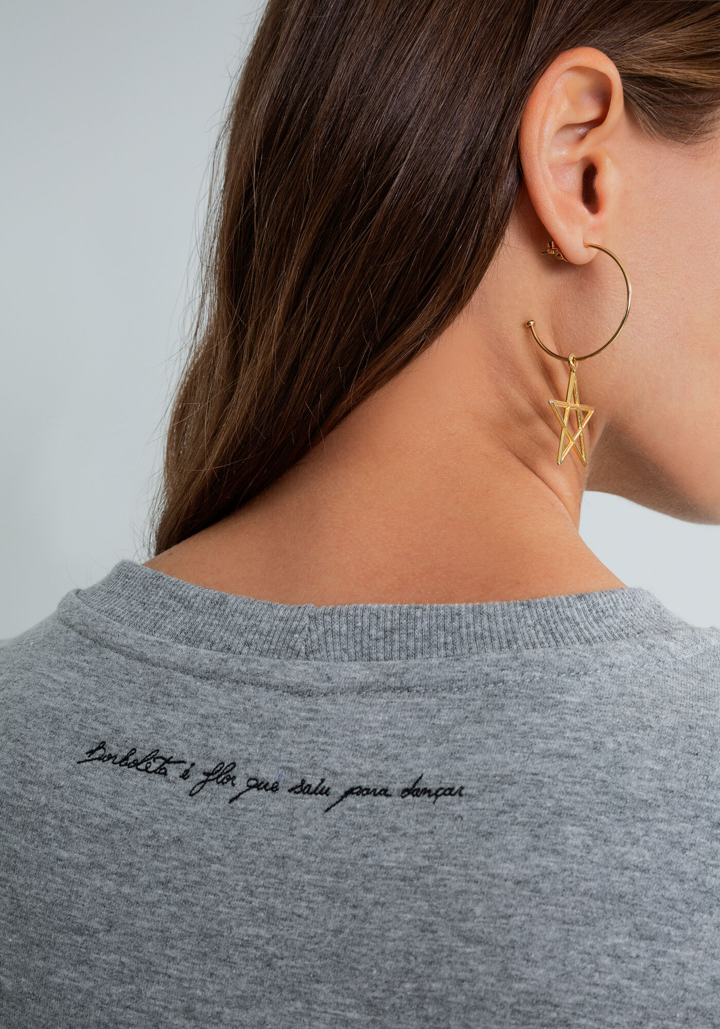 Blus&atilde;o Manga Longa Cropped Bordado, MESCLA, large.