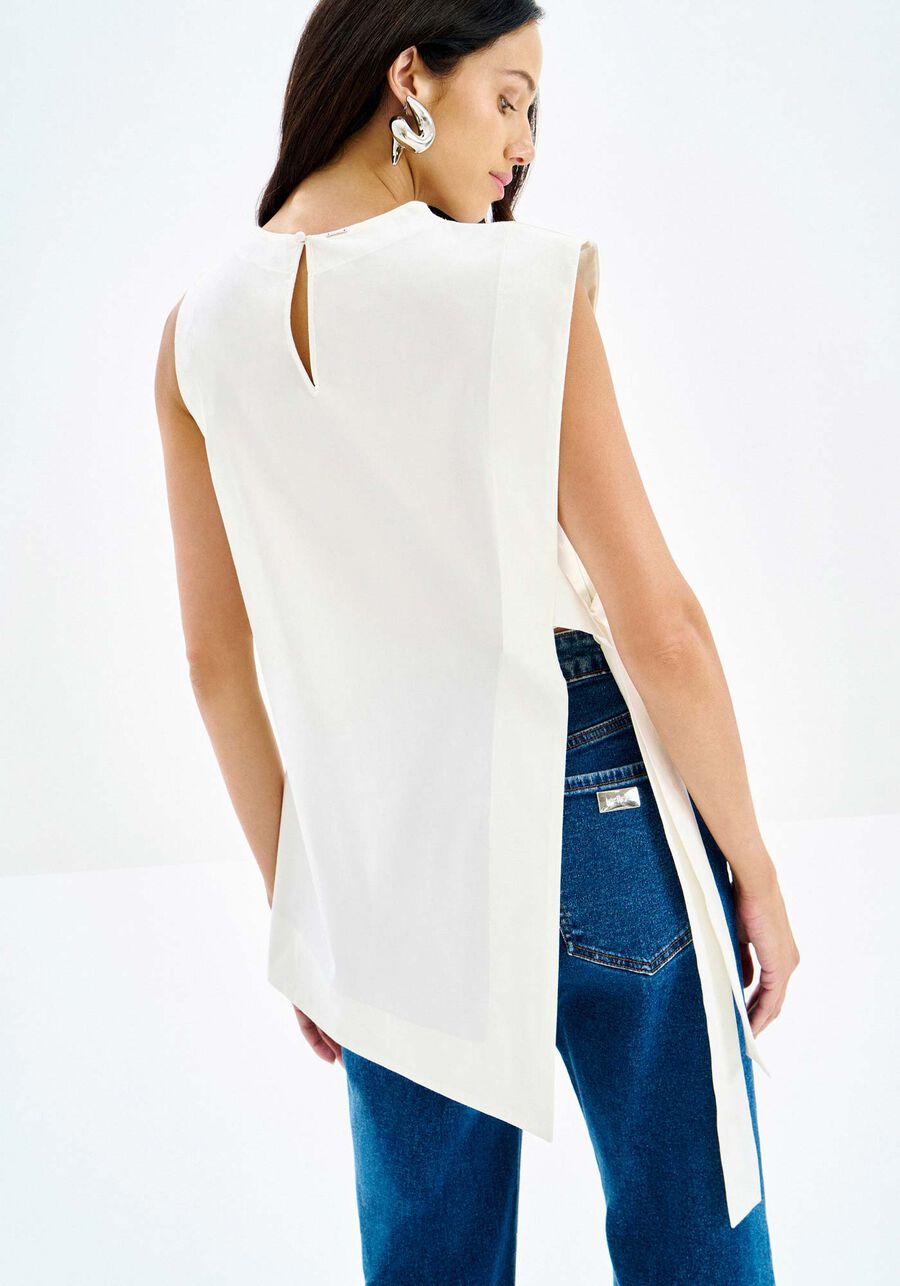 Blusa Alongada com Amarração, . Blusa Alongada com Amarração, , large.