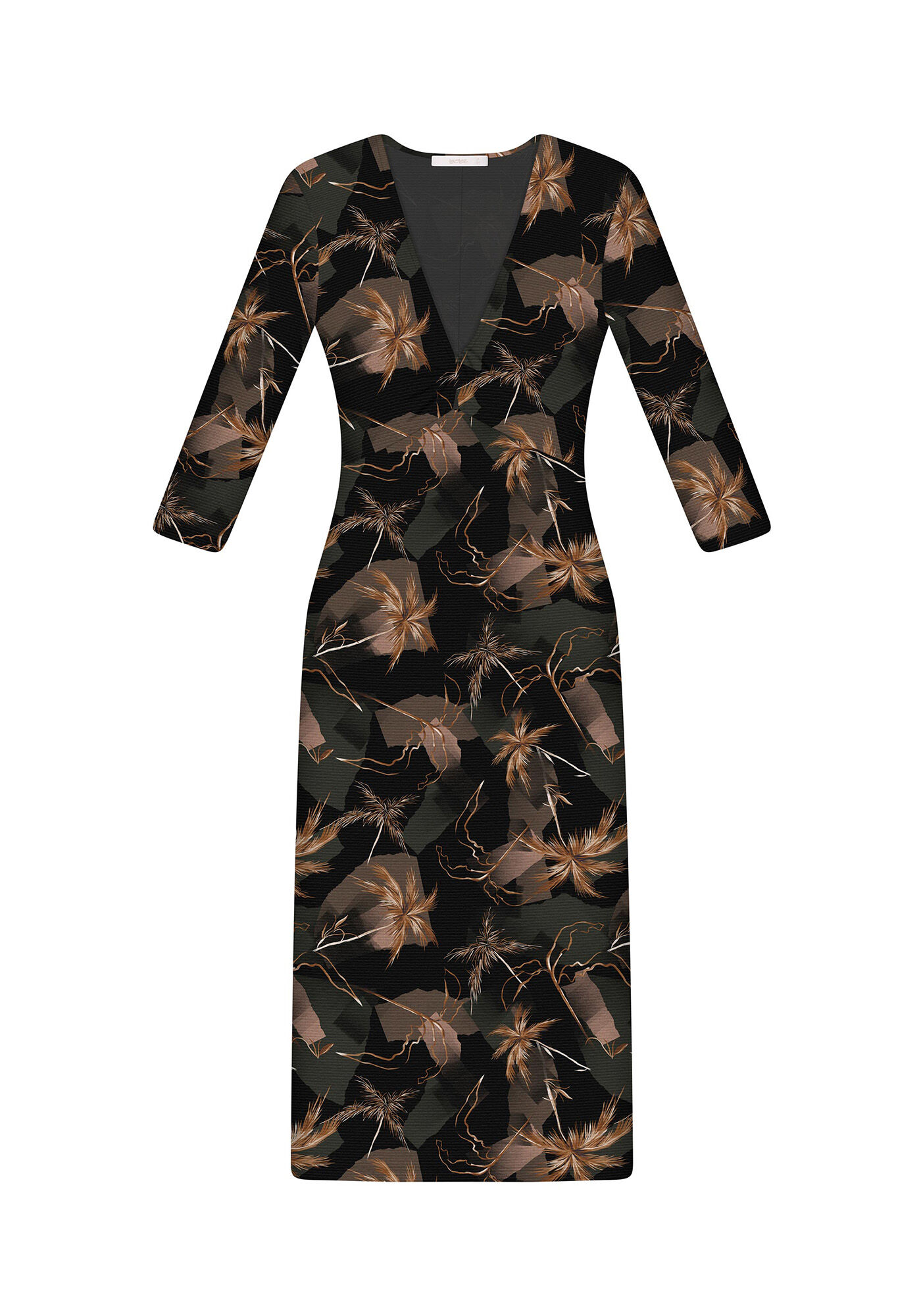 Vestido M&iacute;di Manga 3/4, , large.