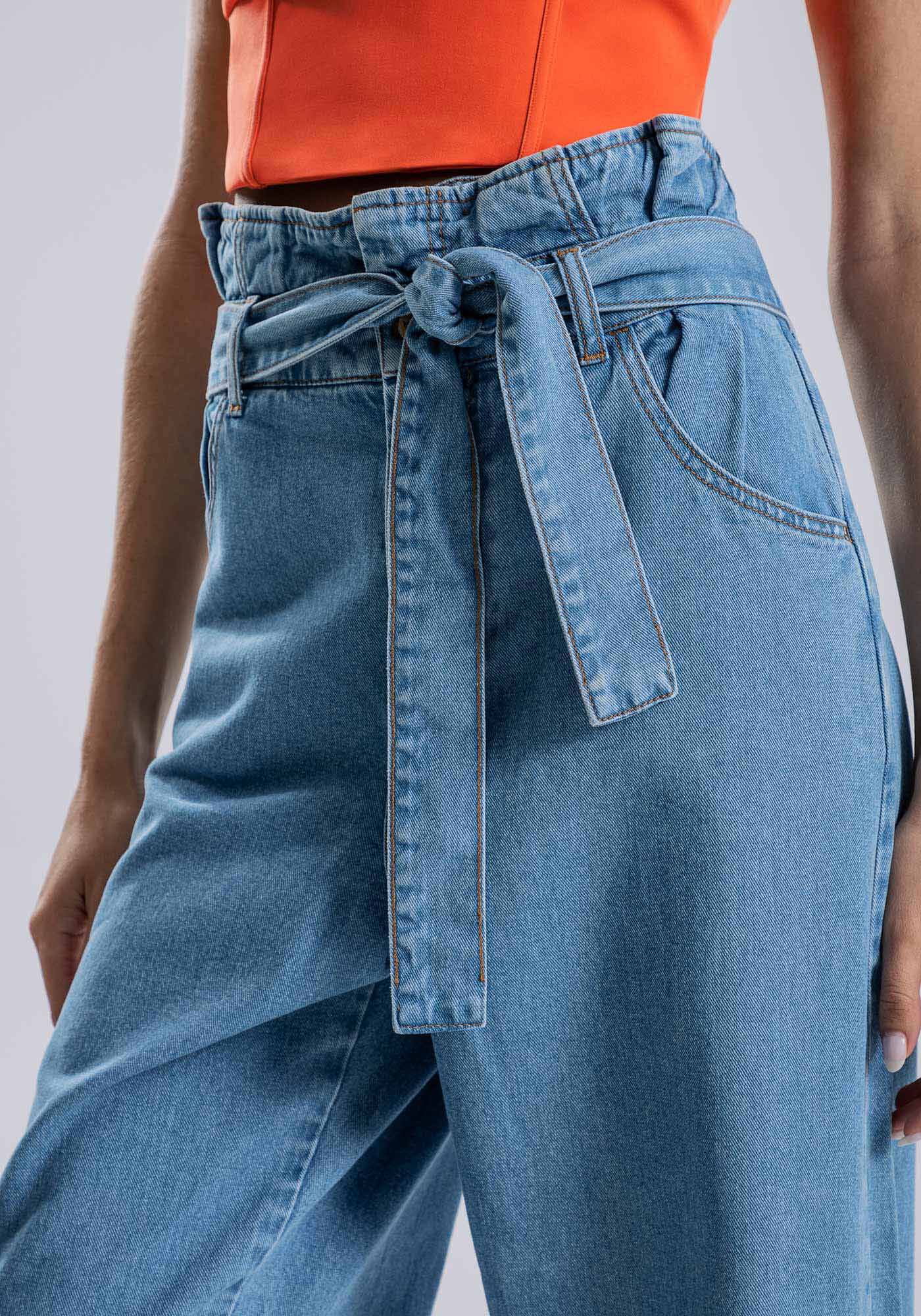 Calça jeans clochard cintura alta sales