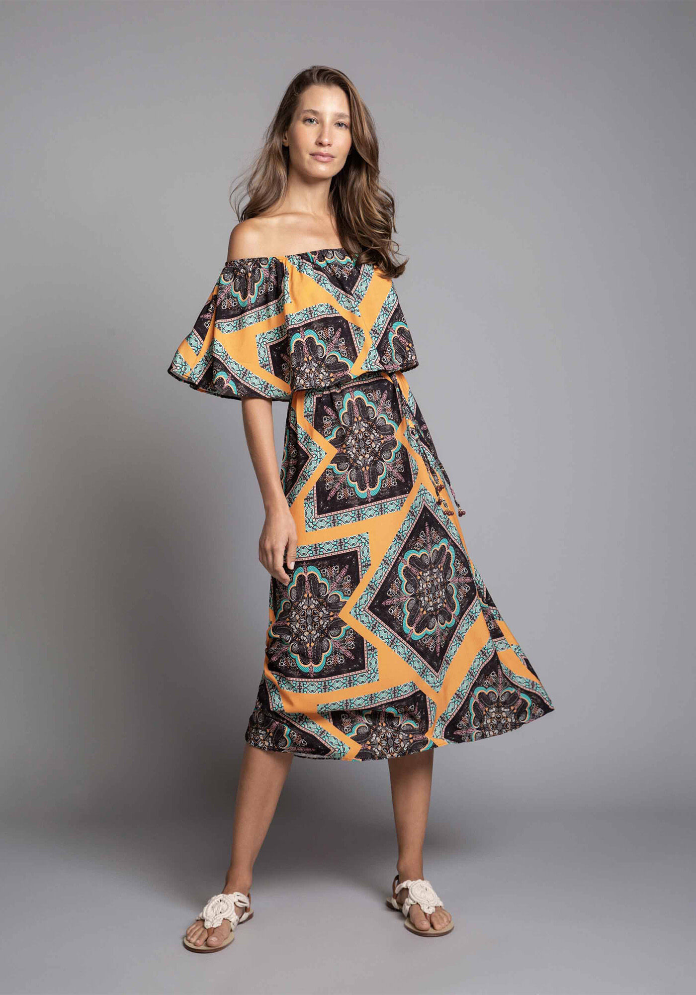 Vestido M&iacute;di Ombro a Ombro Jonson, , large.