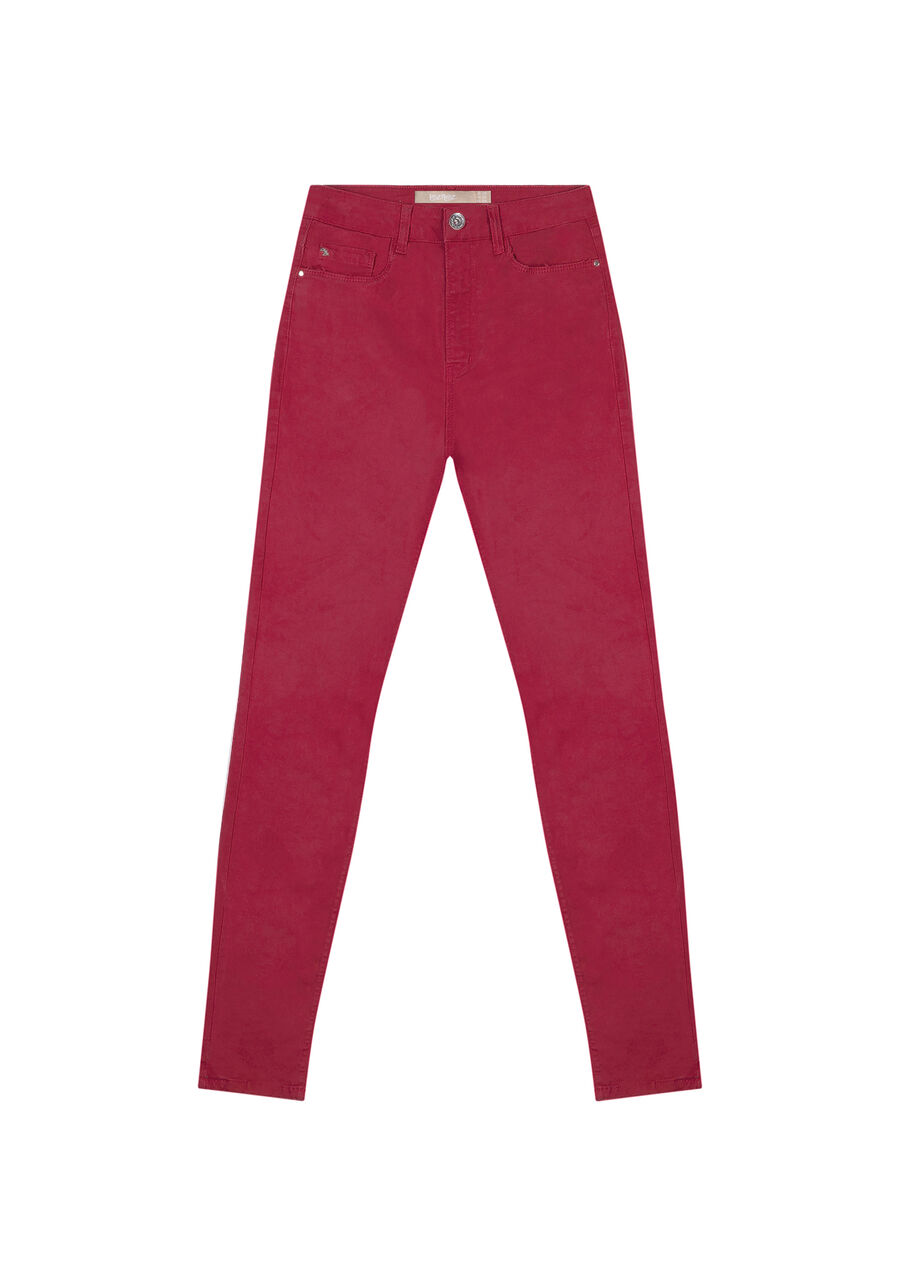 Calça Sarja Skinny Aruba Every Day, VERMELHO. Calça Sarja Skinny Aruba Every Day, VERMELHO, large.