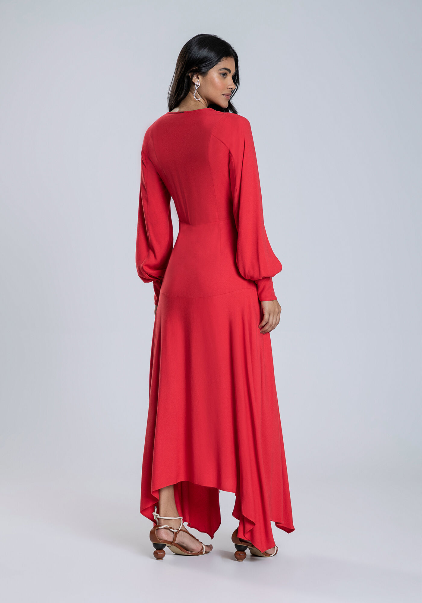 Vestido Midi Transpassado com Bot&otilde;es, VERMELHO OXOSSI, large.