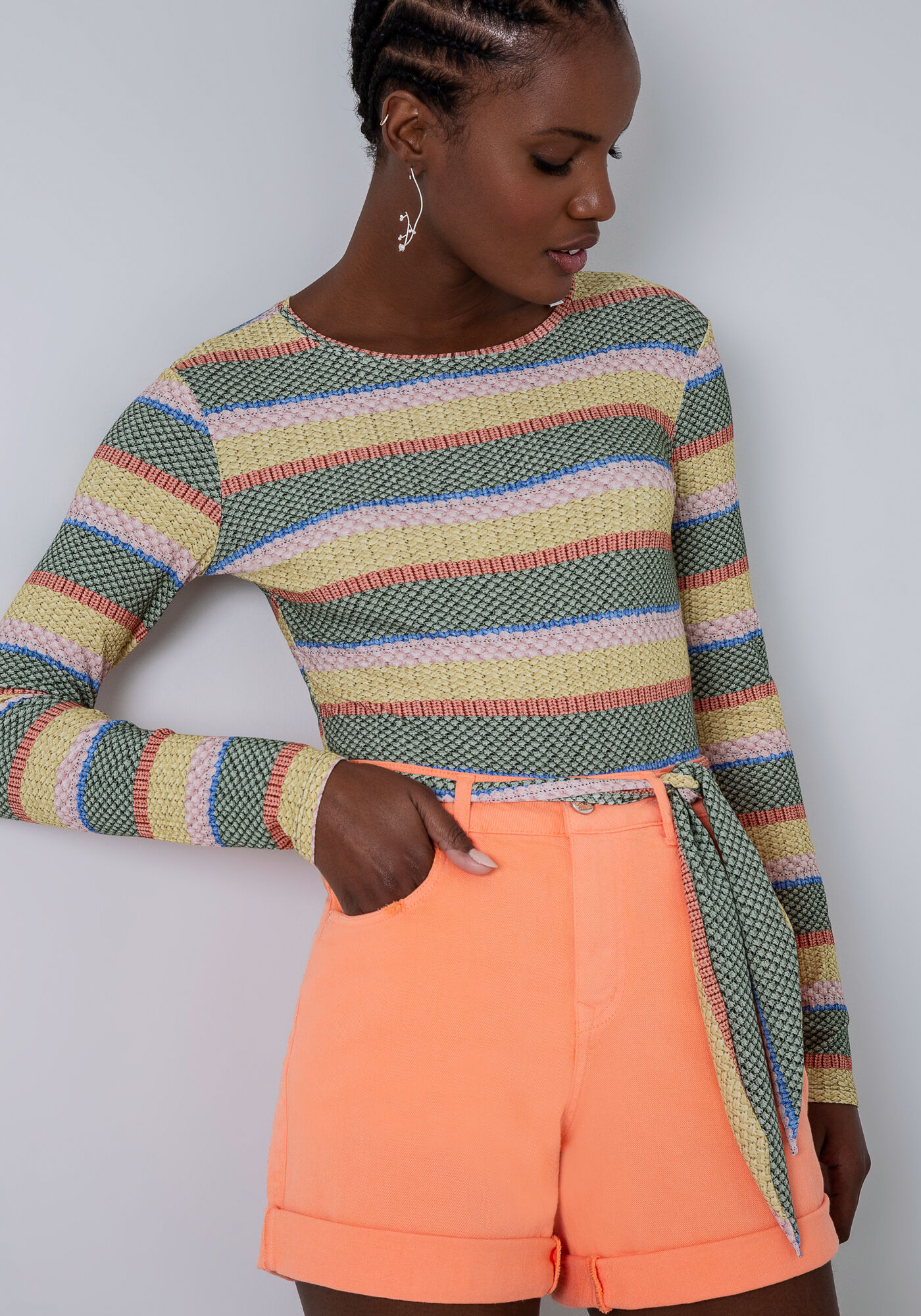 Body em Malha Canelada Estampado, , large.