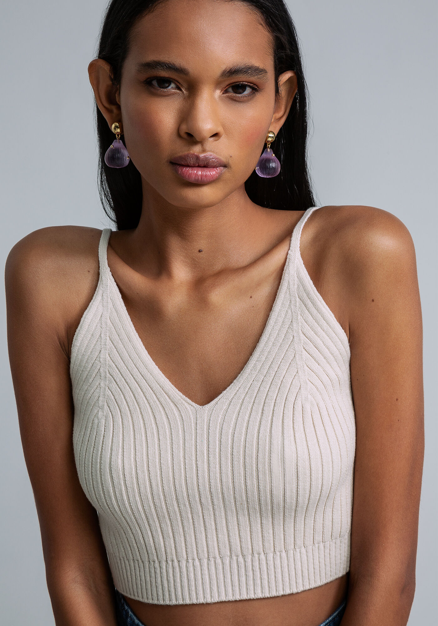 Blusa com Al&ccedil;as Cropped Tric&ocirc;, , large.