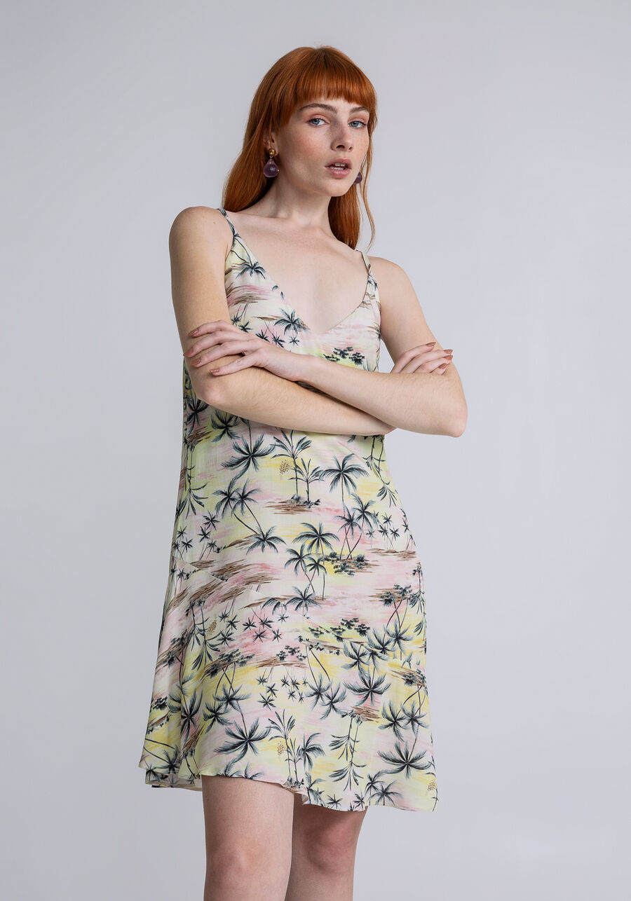 Vestido com Alças Curto Estampado, DUNAS. Vestido com Alças Curto Estampado, DUNAS, large.