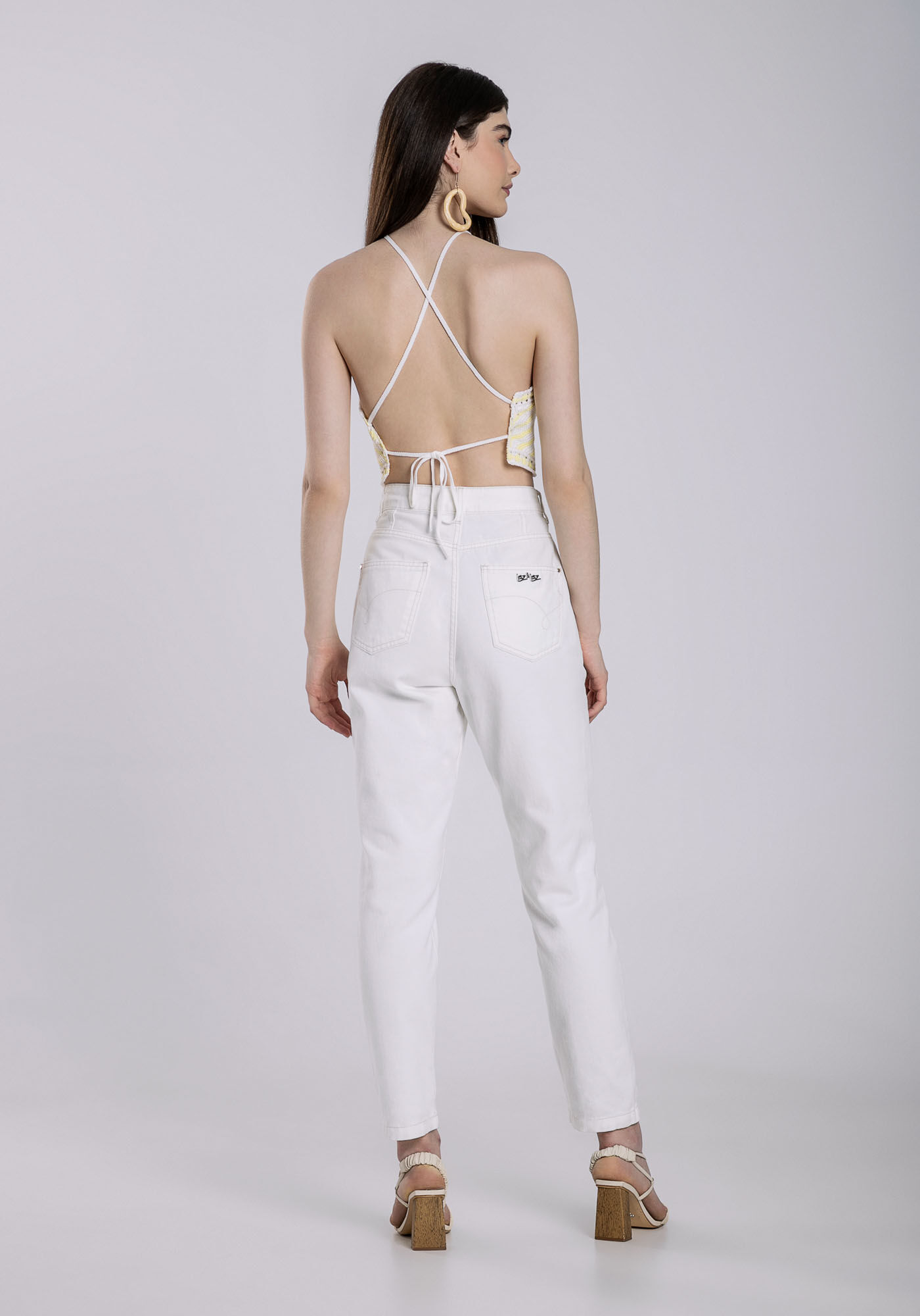 Blusa Cropped com Al&ccedil;as em Tric&ocirc;, AMARELO OSTRA, large.