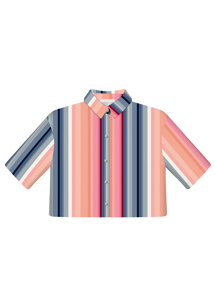 Camisa Tecido Rayon Cropped Manga 3/4, . Camisa Tecido Rayon Cropped Manga 3/4, , large.