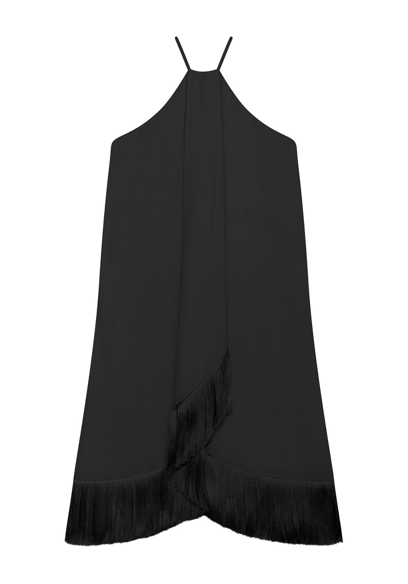 Vestido com Franjas em Tecido, , large.