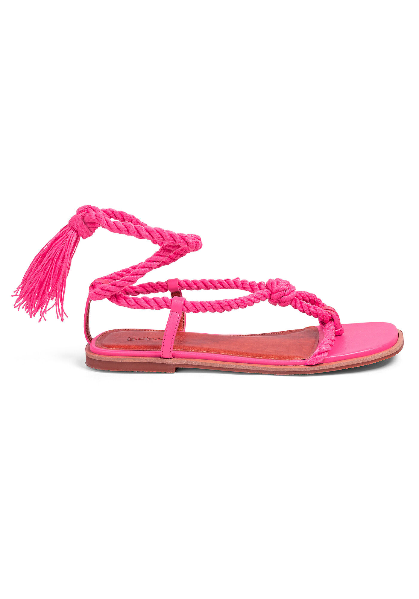 Sand&aacute;lia Rasteira com Amarra&ccedil;&atilde;o Cord&atilde;o, , large.