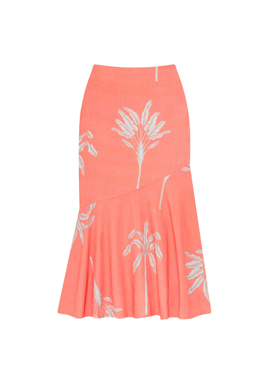 Saia Mídi Babado Godê Estampa, . Saia Mídi Babado Godê Estampa, , large.