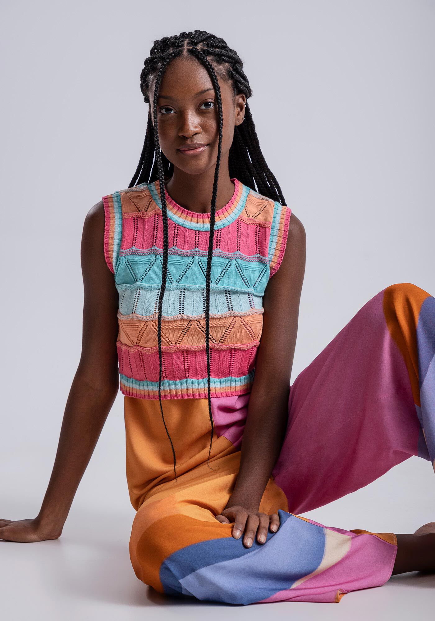 Regata Cropped em Tric&ocirc; com Textura, , large.