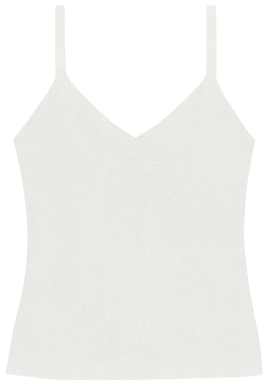 Blusa com Alças em Tricô, BRANCO OFF WHITE, large.