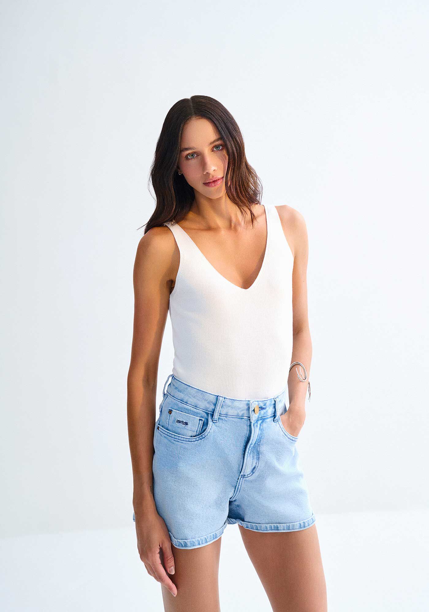 Regata em Tric&ocirc; com Decote V Basic, , large.