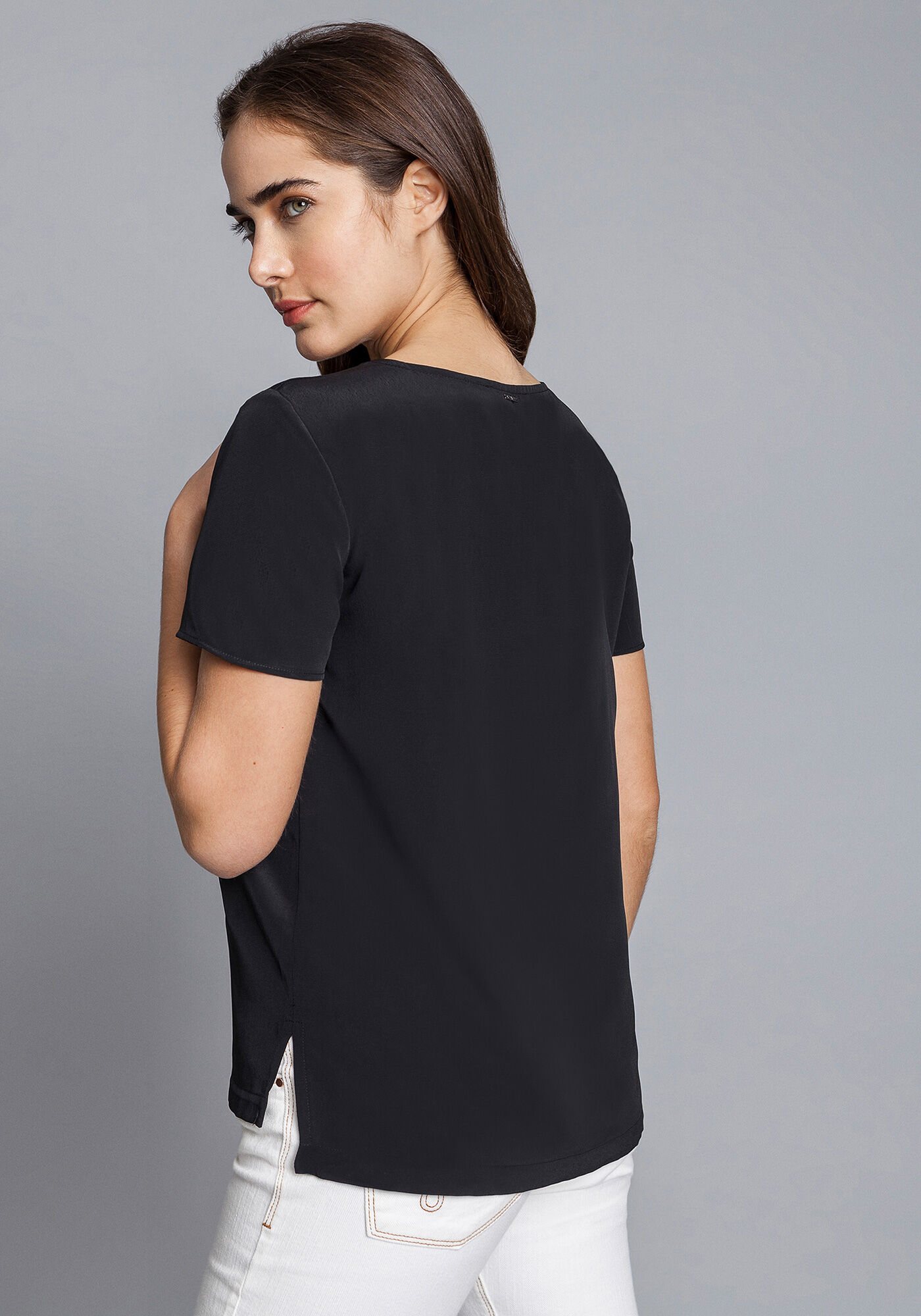 Blusa Recorte Argolas, PRETO, large.