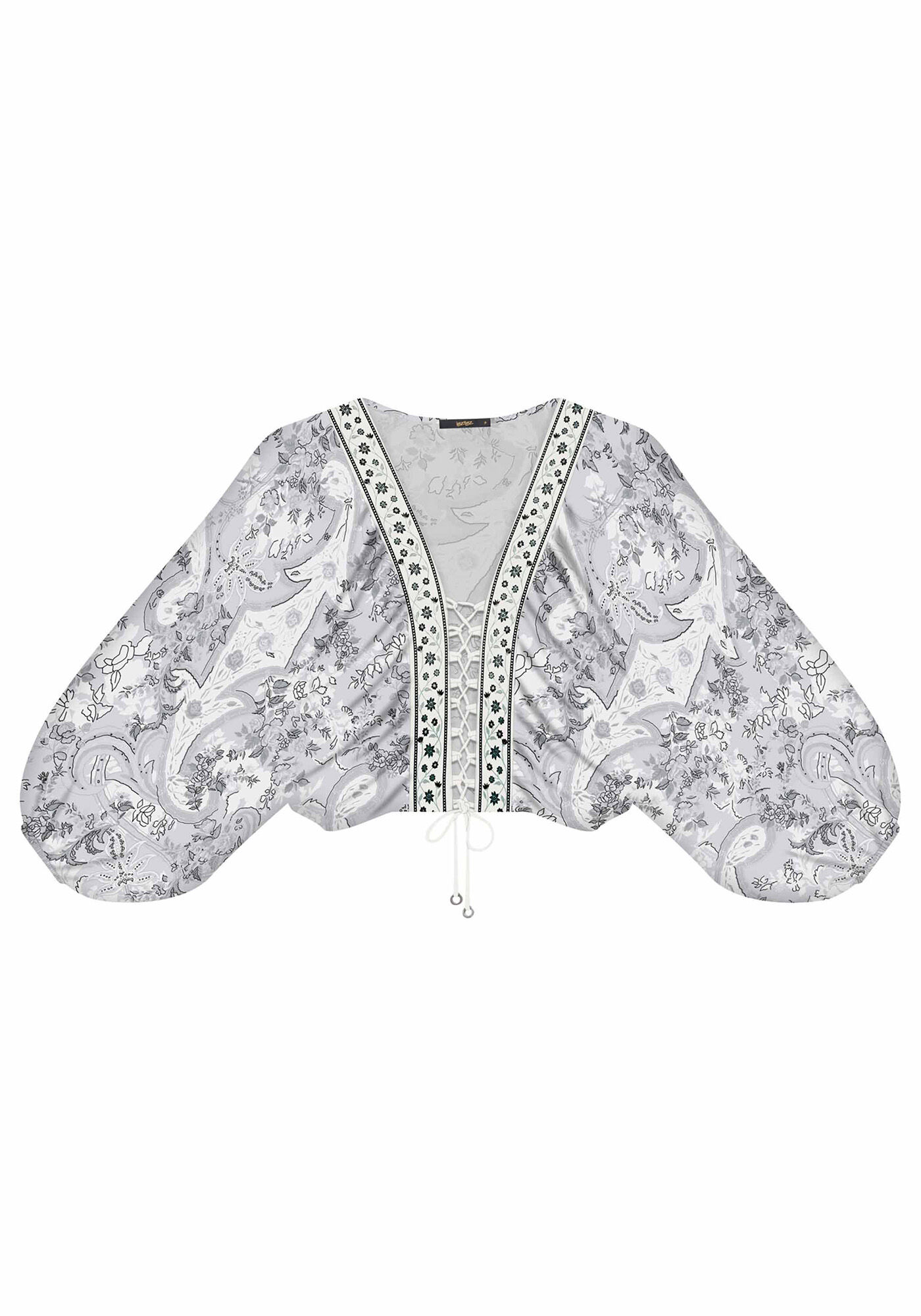 Blusa Amarra&ccedil;&atilde;o Estampada Tecido, , large.