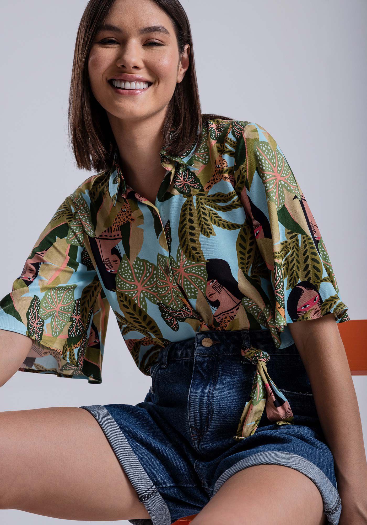 Bermuda Jeans Boyfriend Venice Sustent&aacute;vel, , large.