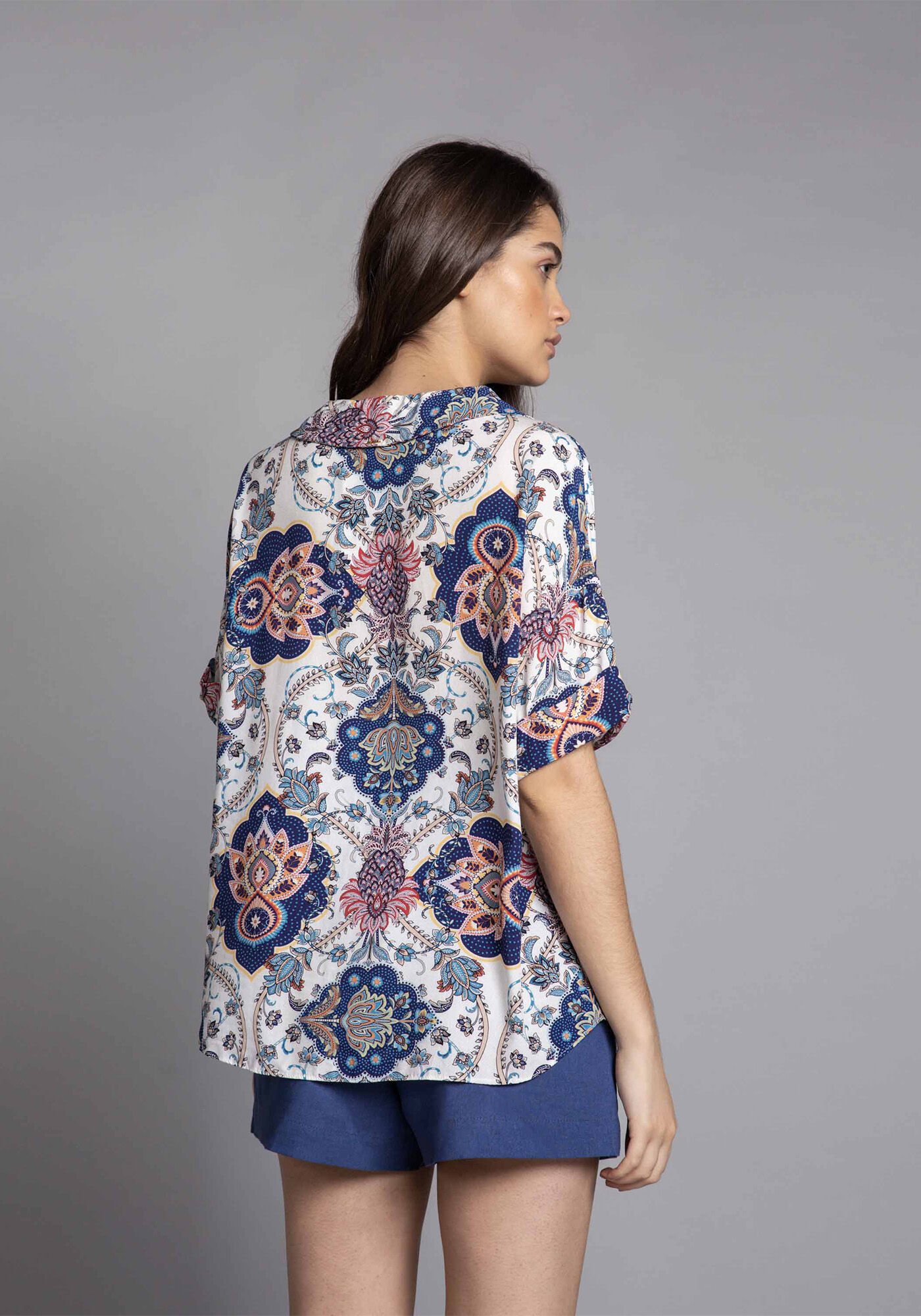 Camisa Manga Curta Estampa, , large.