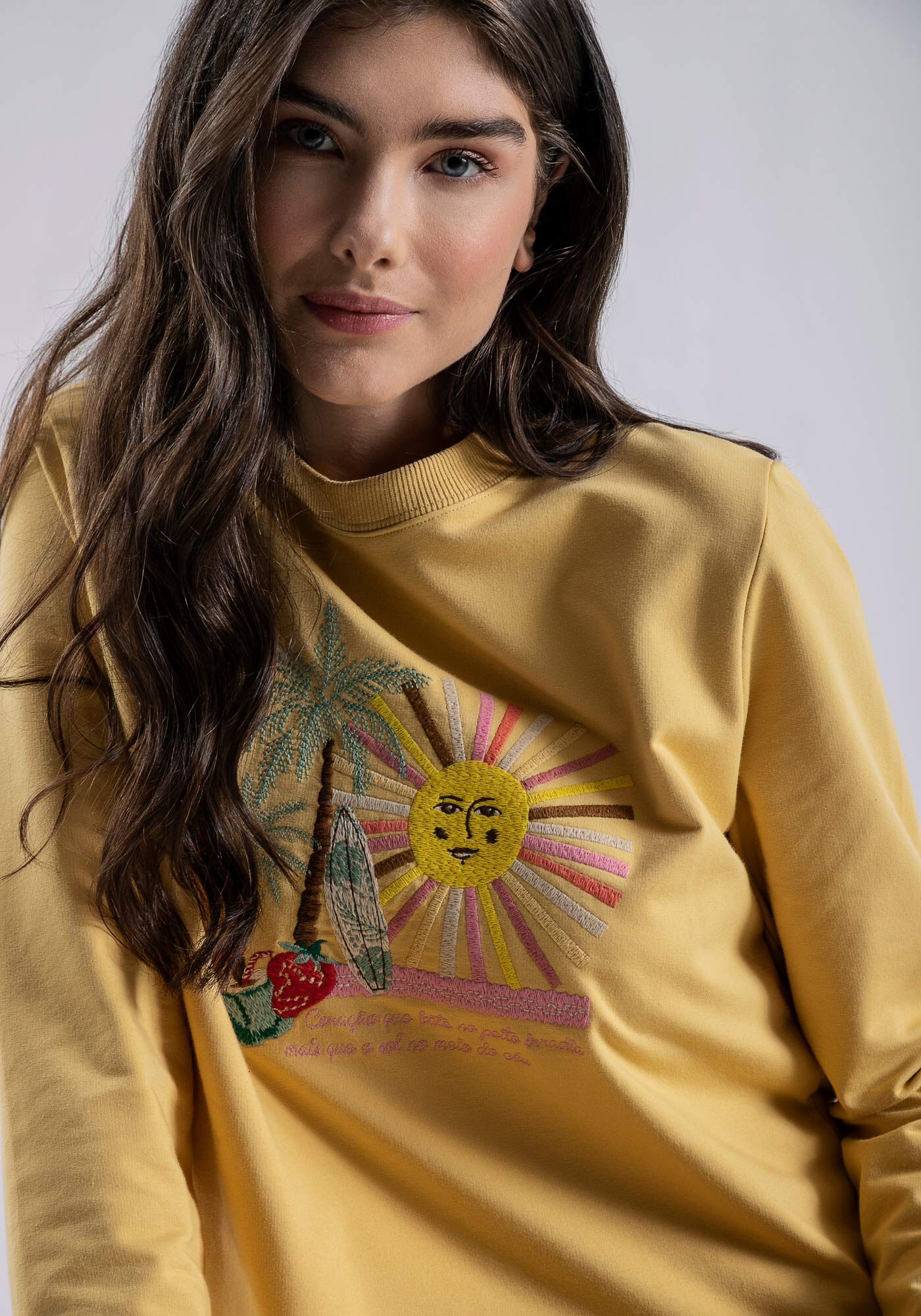 Blus&atilde;o em Molecotton com Bordado, , large.