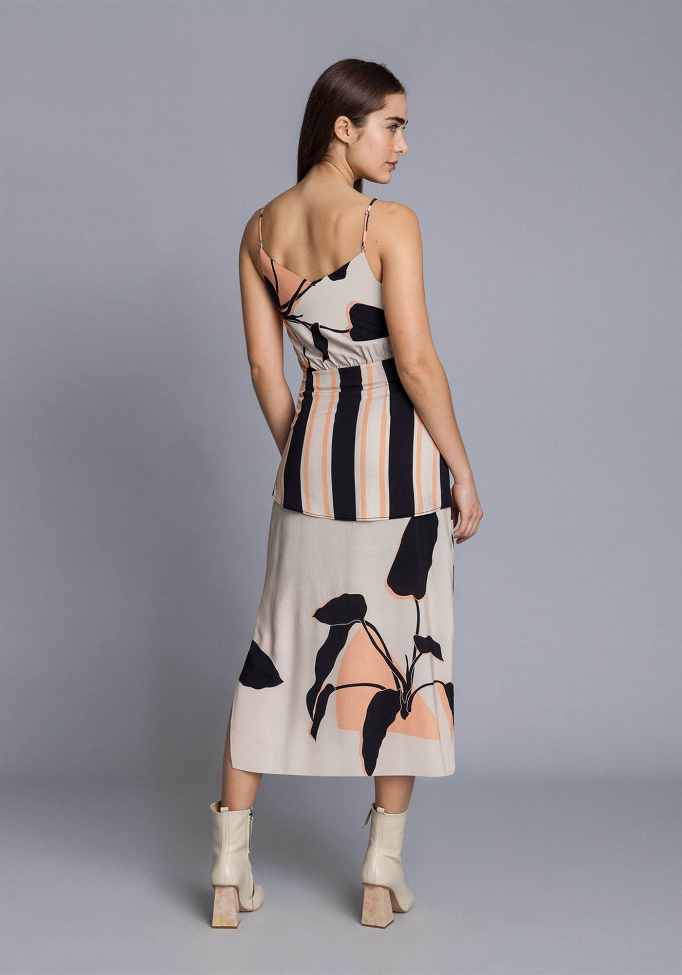 Vestido M&iacute;di Recorte Cintura Palm, , large.