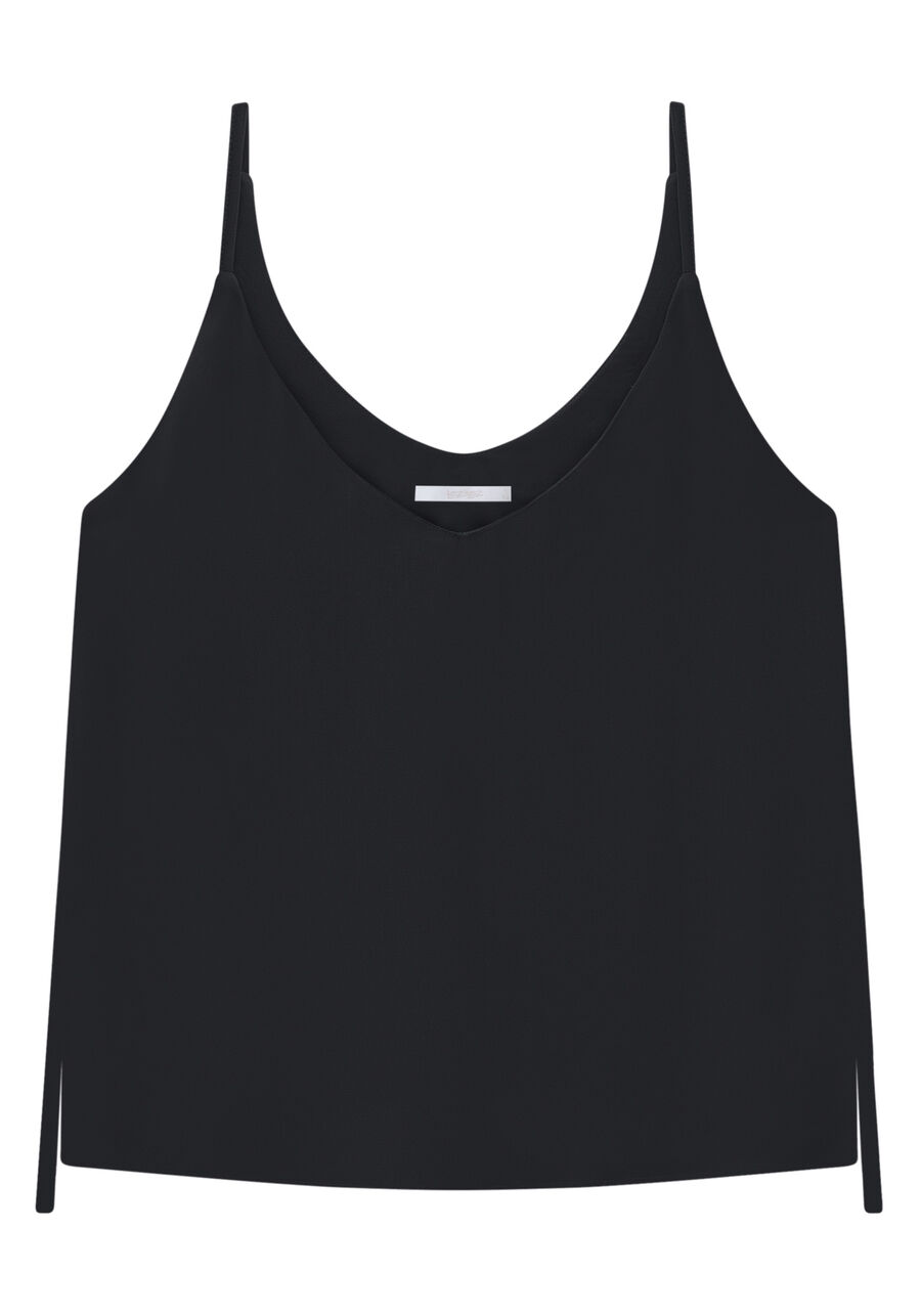 Blusa com Alças em Viscose Decote V, . Blusa com Alças em Viscose Decote V, , large.