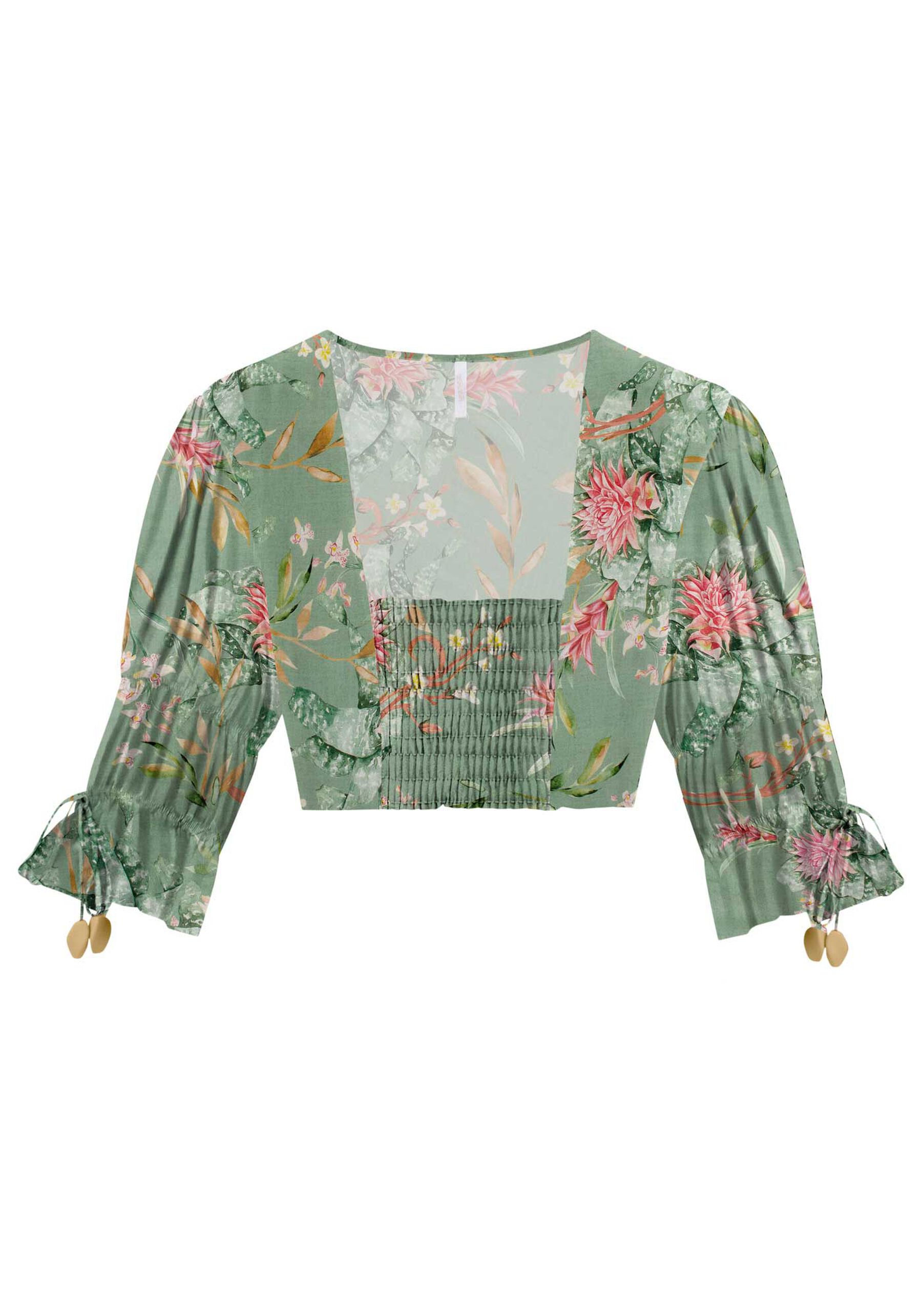 Blusa Cropped com Amarração Mangas, . Blusa Cropped com Amarração Mangas, , large.