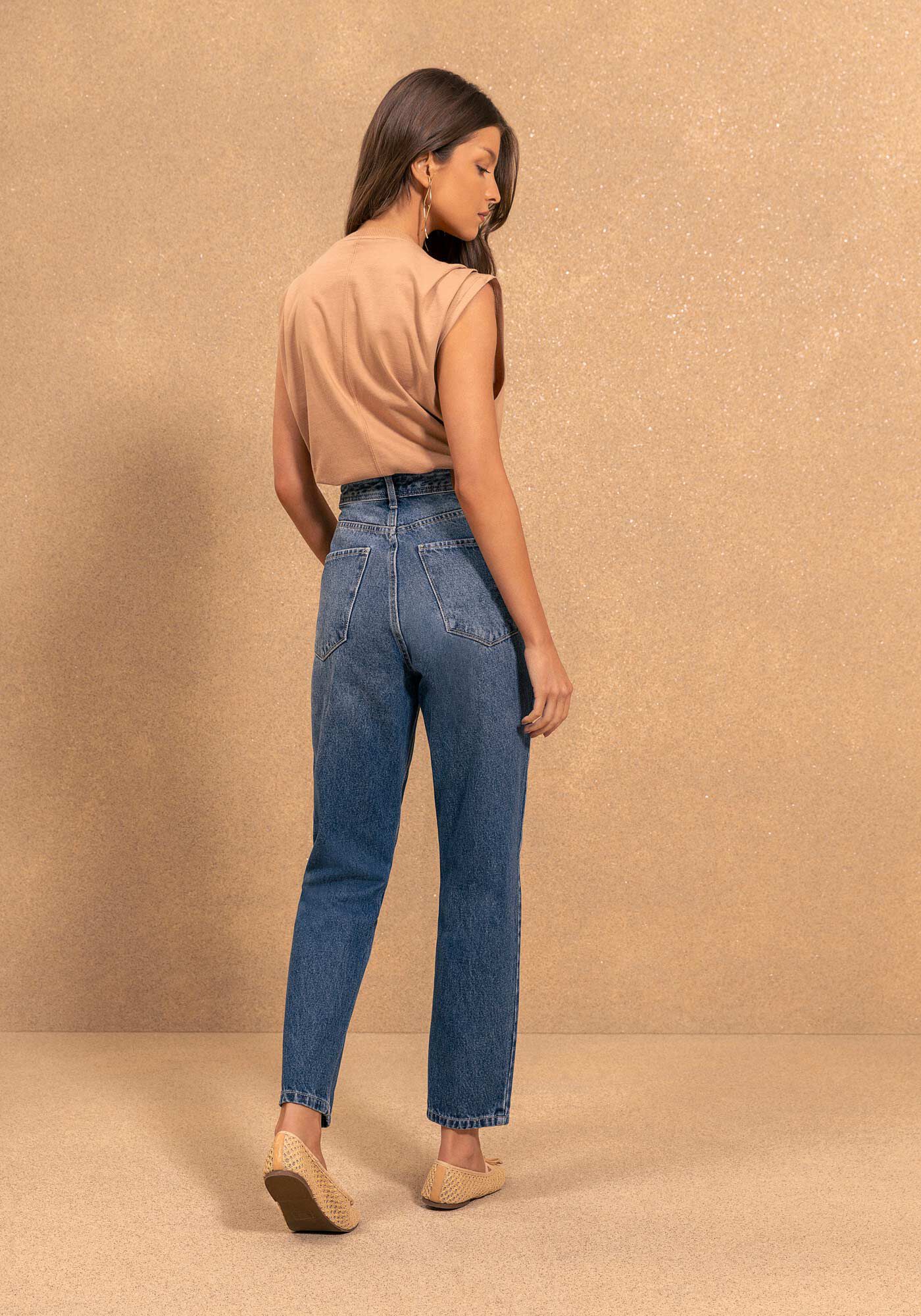 Blusa T-shirt Com Ombros Drapeados E Estampa Localizada, BEGE ZEFIRO, large.