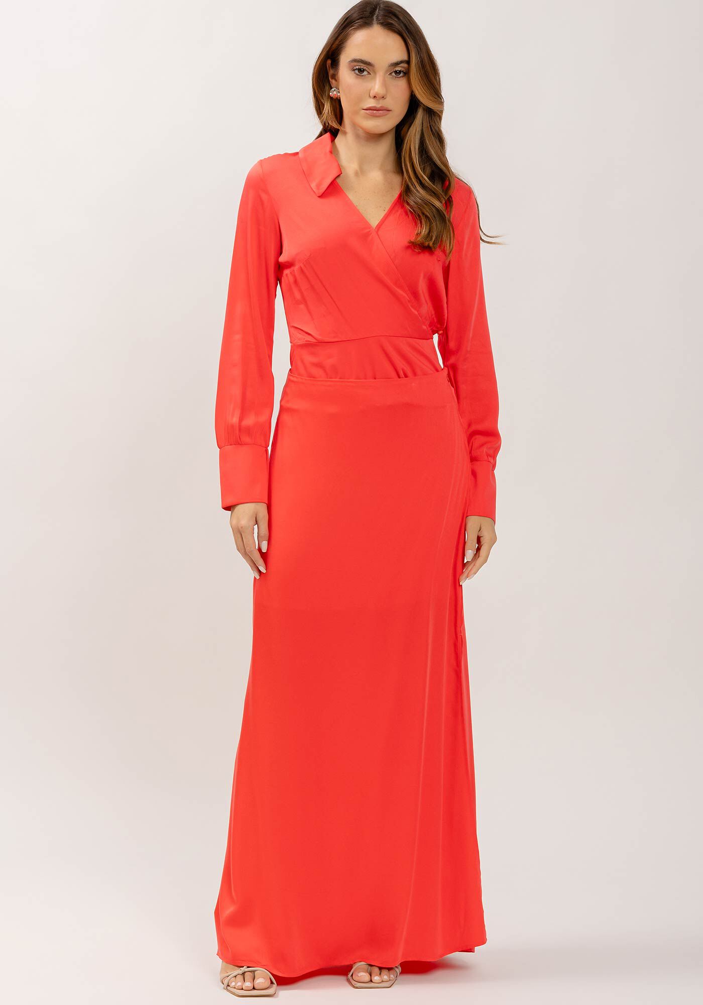 Saia Longa Reta Slim com Fenda, , large.