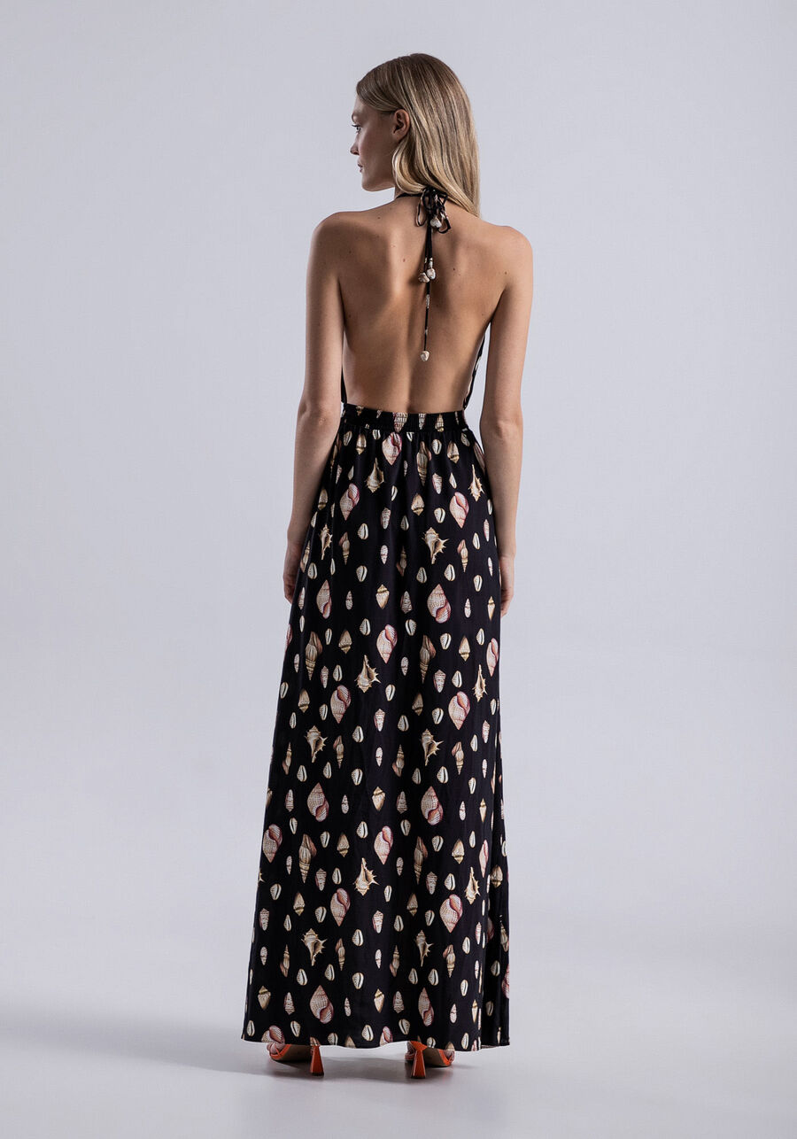 Vestido Longo Frente Única em Viscose com Recorte, . Vestido Longo Frente Única em Viscose com Recorte, , large.