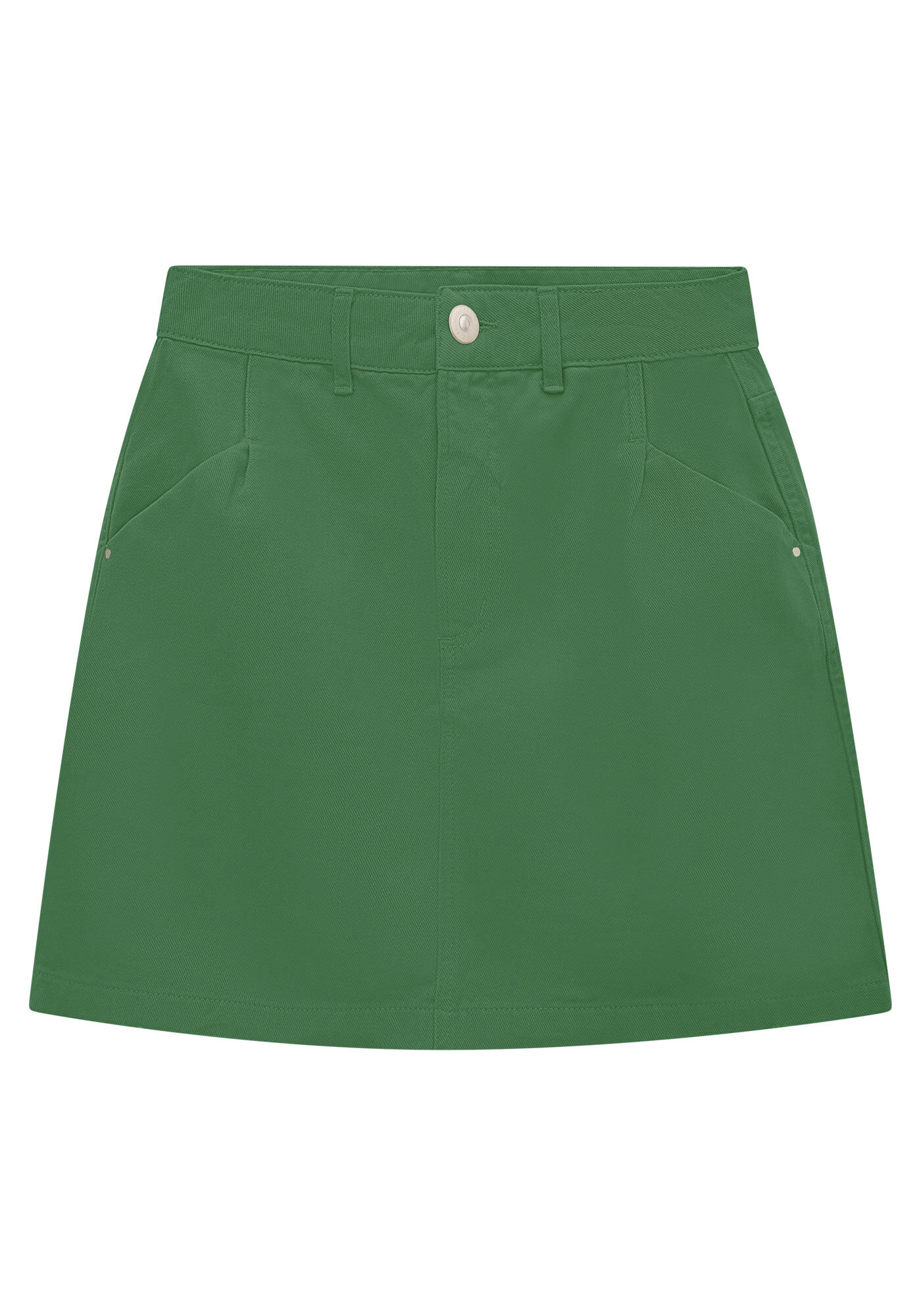 Saia Sarja Curta com Cintura Alta, , large.