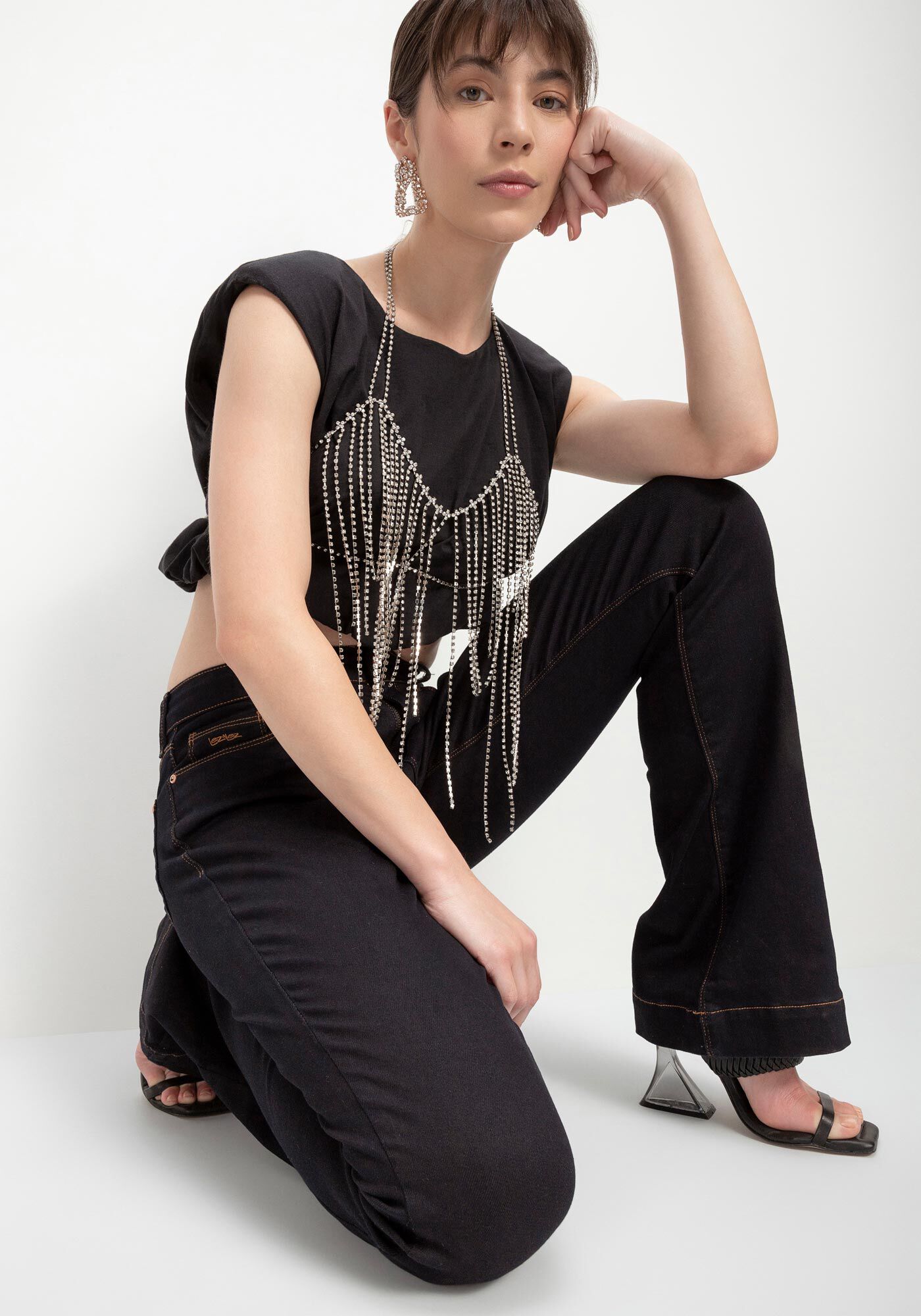 Cal&ccedil;a Jeans Flare Super Alta Every Day, JEANS, large.