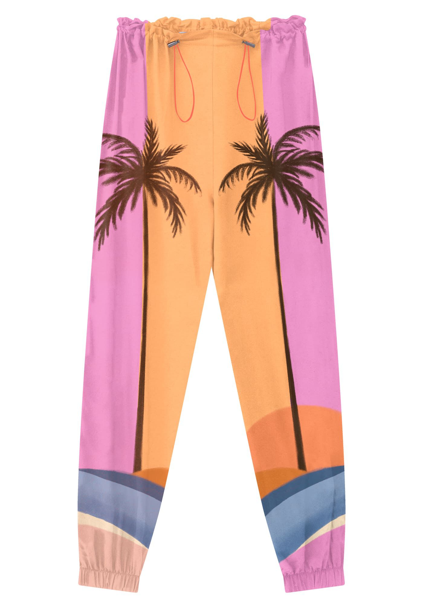 Cal&ccedil;a Jogging Estampada em Viscose com Regulador, , large.