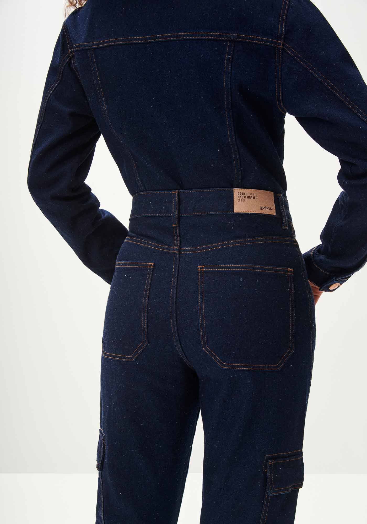 Cal&ccedil;a Jeans Reta Cargo Super Alta Sustent&aacute;vel, , large.