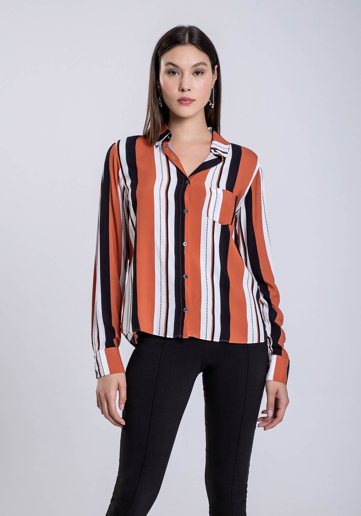 Camisa Manga Longa em Viscose com Bolso, SENTIDO, large.