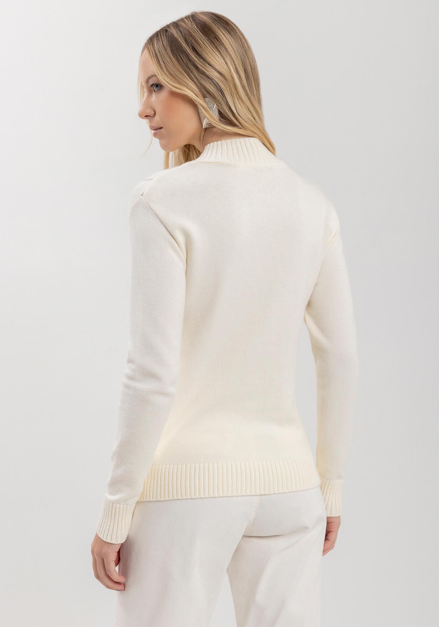 Blus&atilde;o De Mangas Longas Com Fios De Lurex Em Tric&ocirc;, , large.