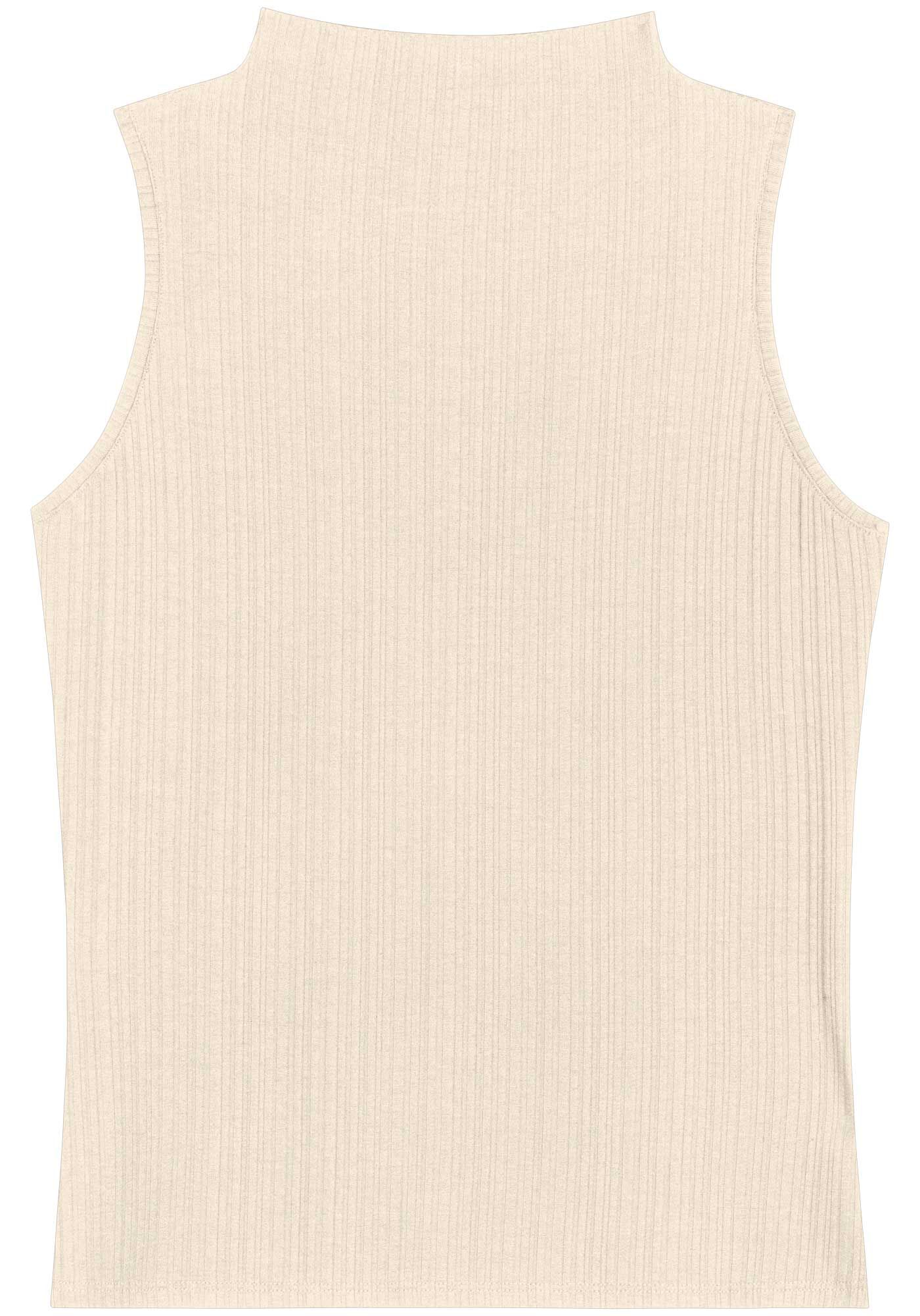 Blusa B&aacute;sica Em Malha Canelada Com Gola, , large.