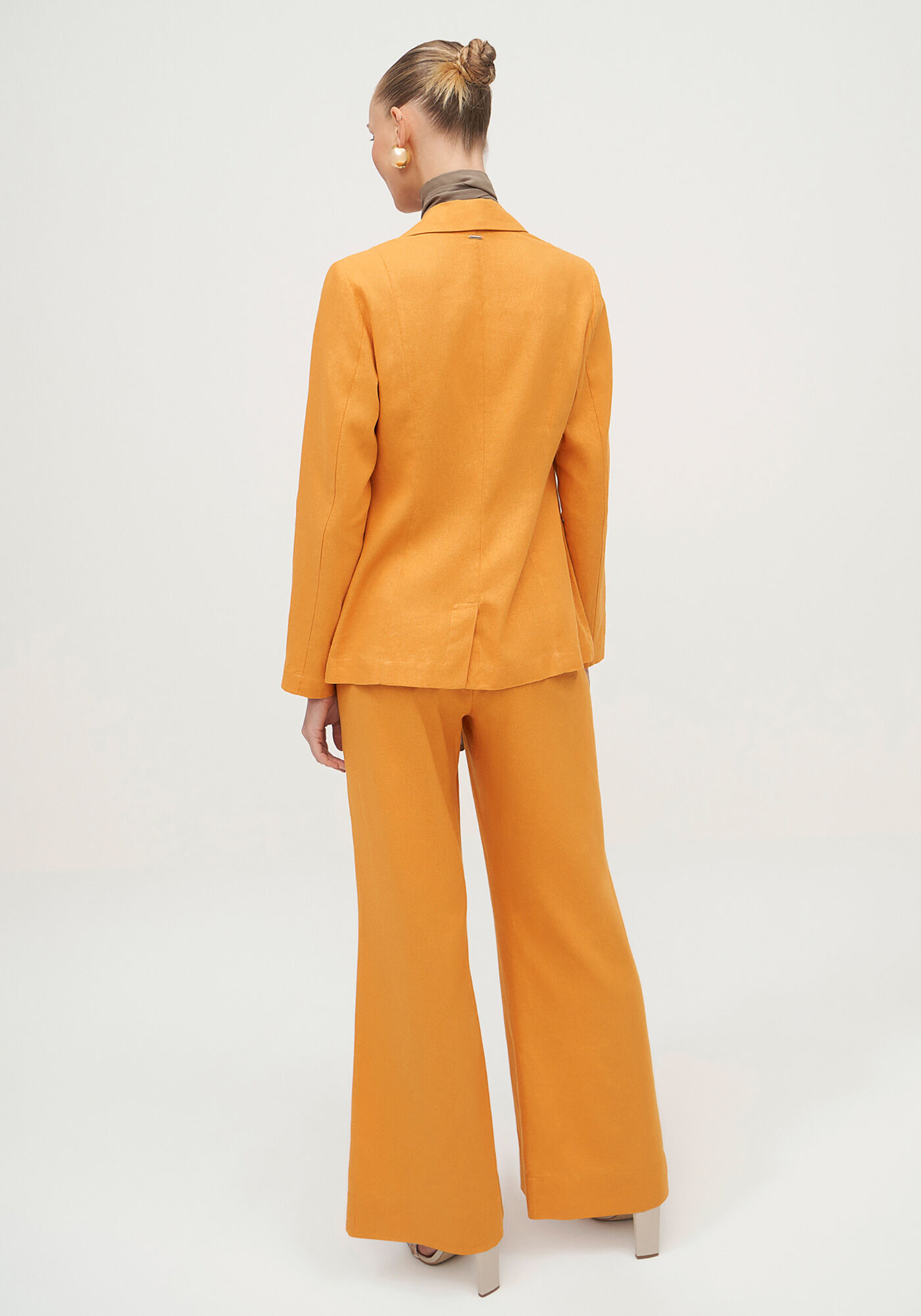 Blazer Alfaiataria em Linho com Bolsos, , large.