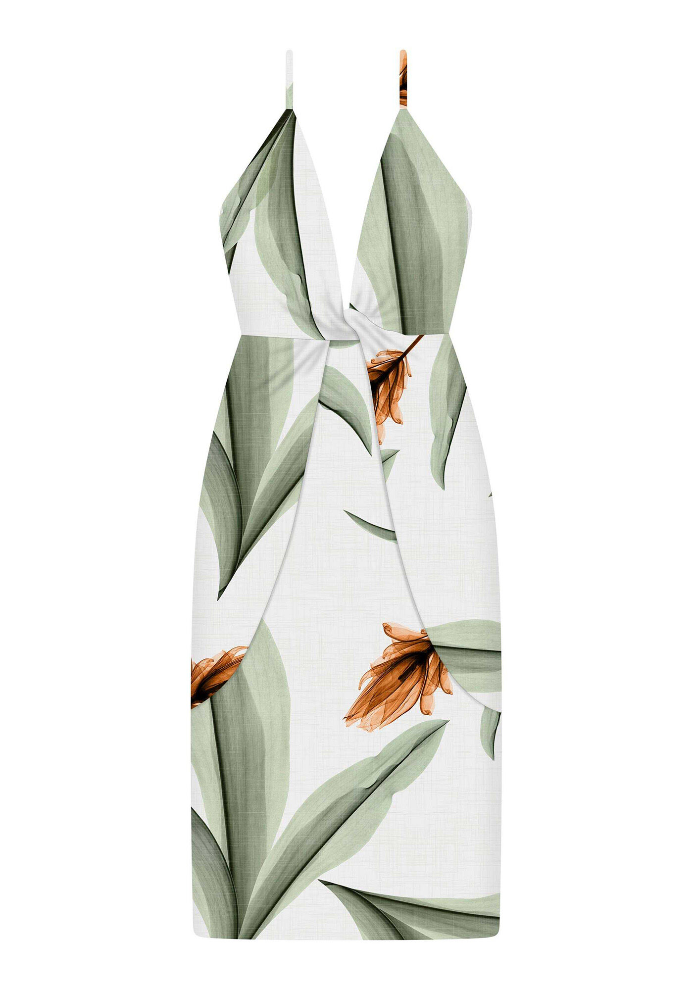 Vestido Midi Frente &Uacute;nica Estampa, , large.