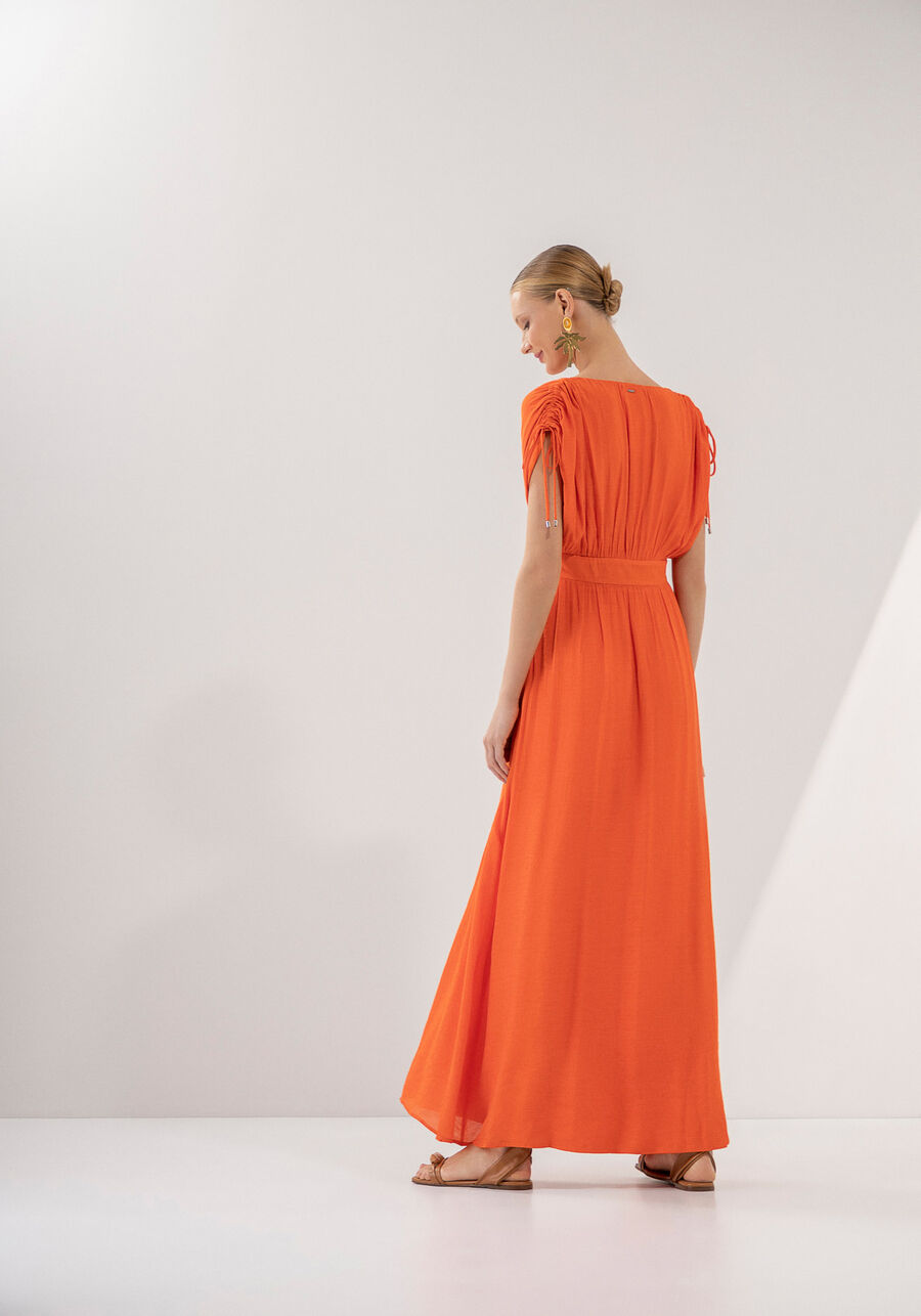 Vestido Midi em Shantung com Amarração Ombros, . Vestido Midi em Shantung com Amarração Ombros, , large.