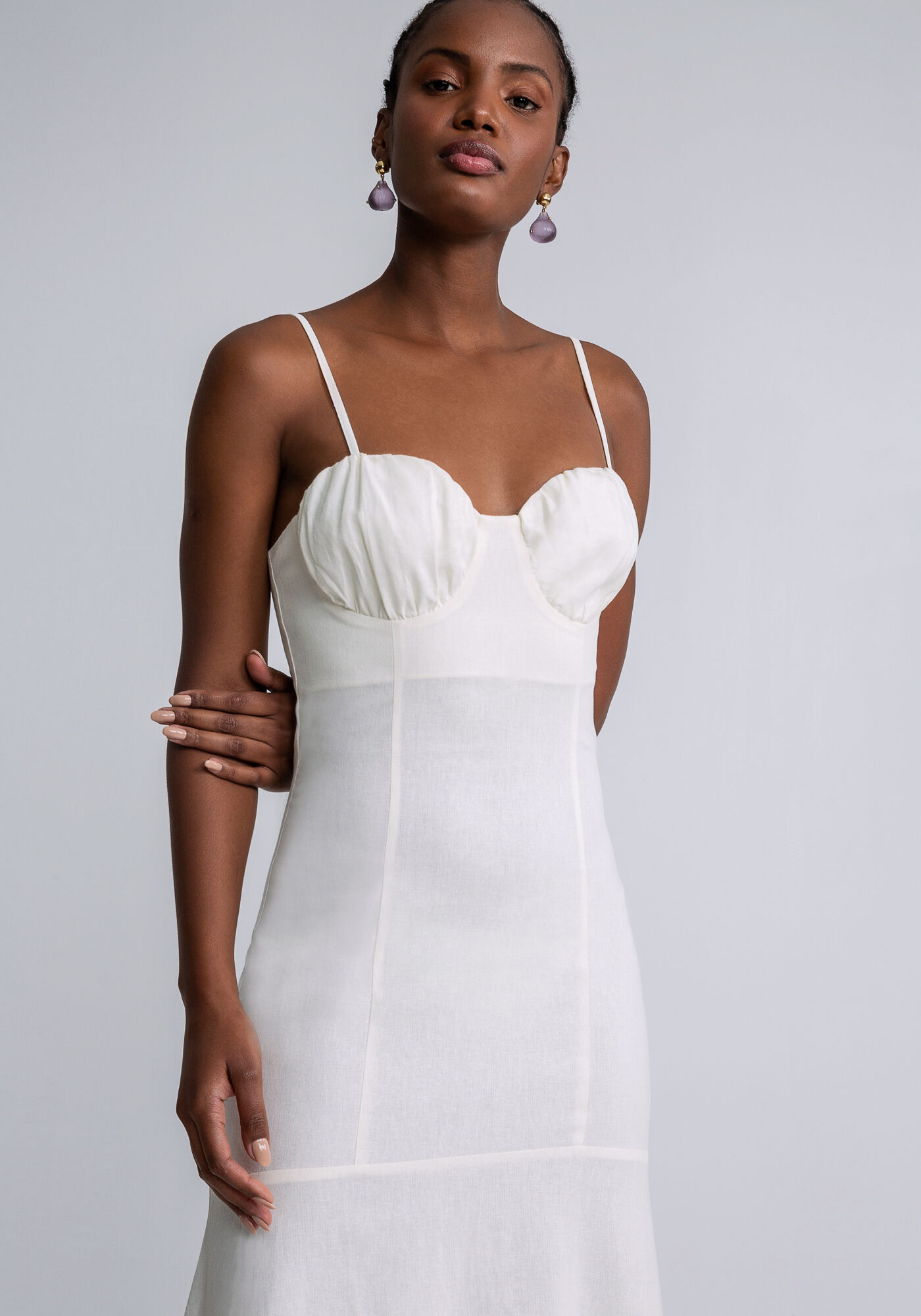 Vestido justo de linho discount