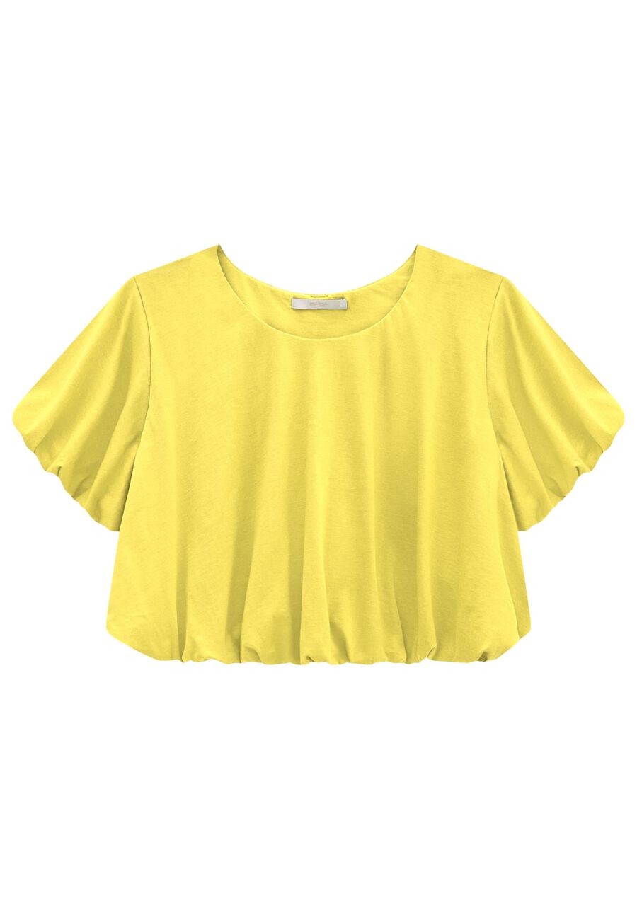 Blusa Cropped em Malha Balonê, . Blusa Cropped em Malha Balonê, , large.