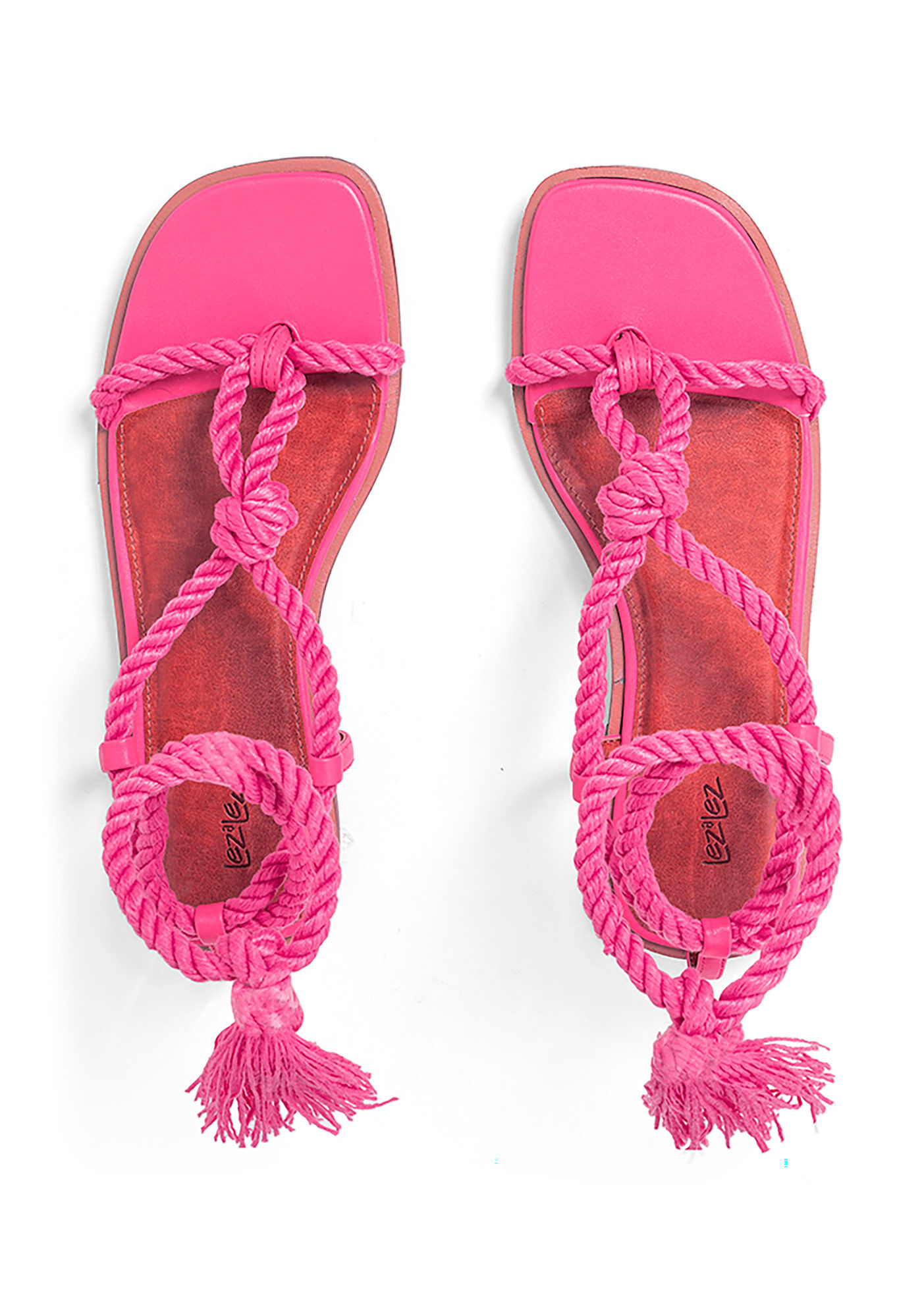 Sand&aacute;lia Rasteira com Amarra&ccedil;&atilde;o Cord&atilde;o, , large.