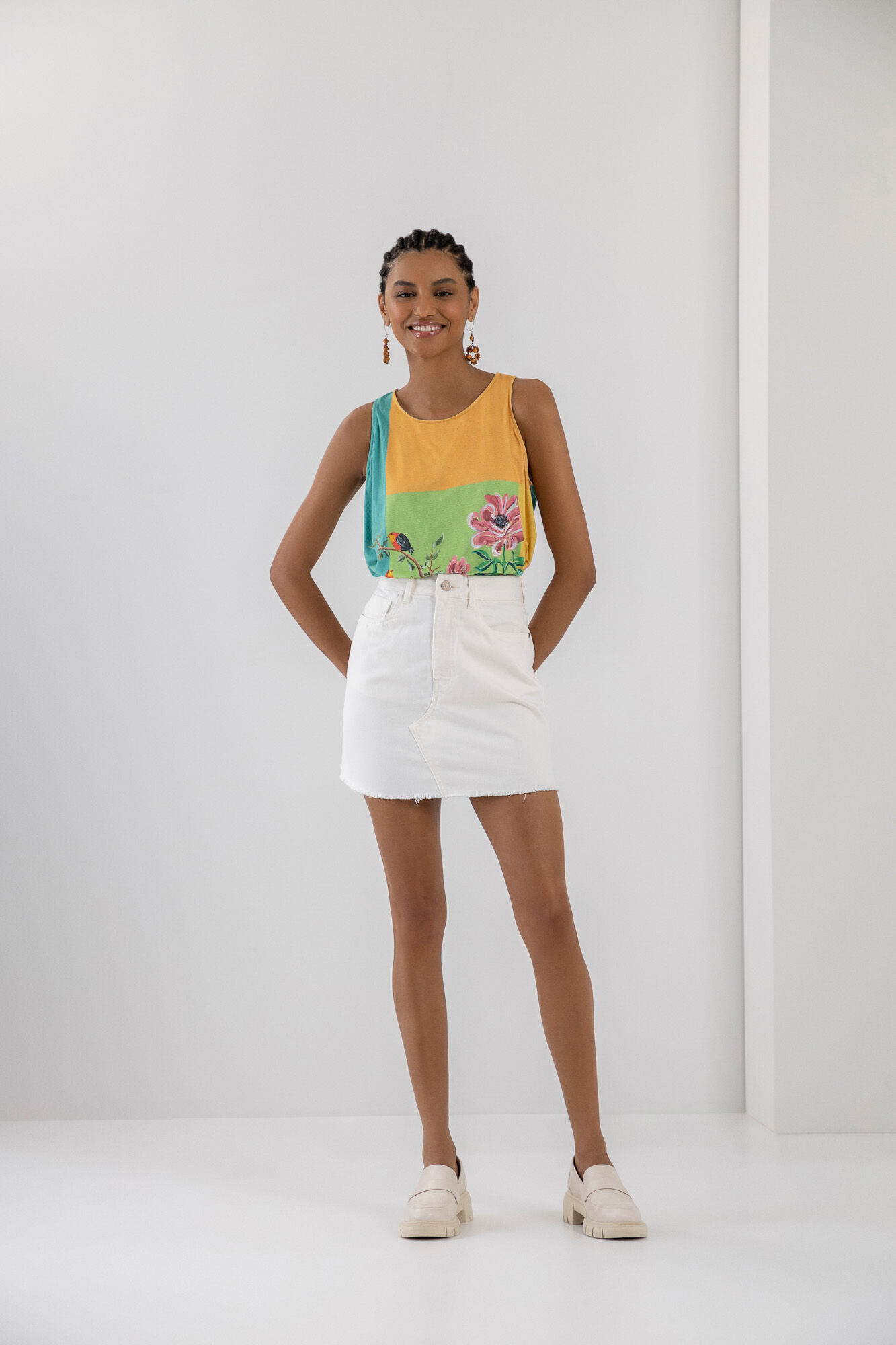 Regata em Malha Aveludada Estampada, , large.