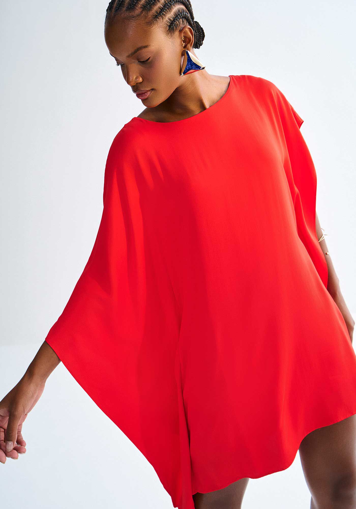 Vestido Curto Amplo Assim&eacute;trico, , large.